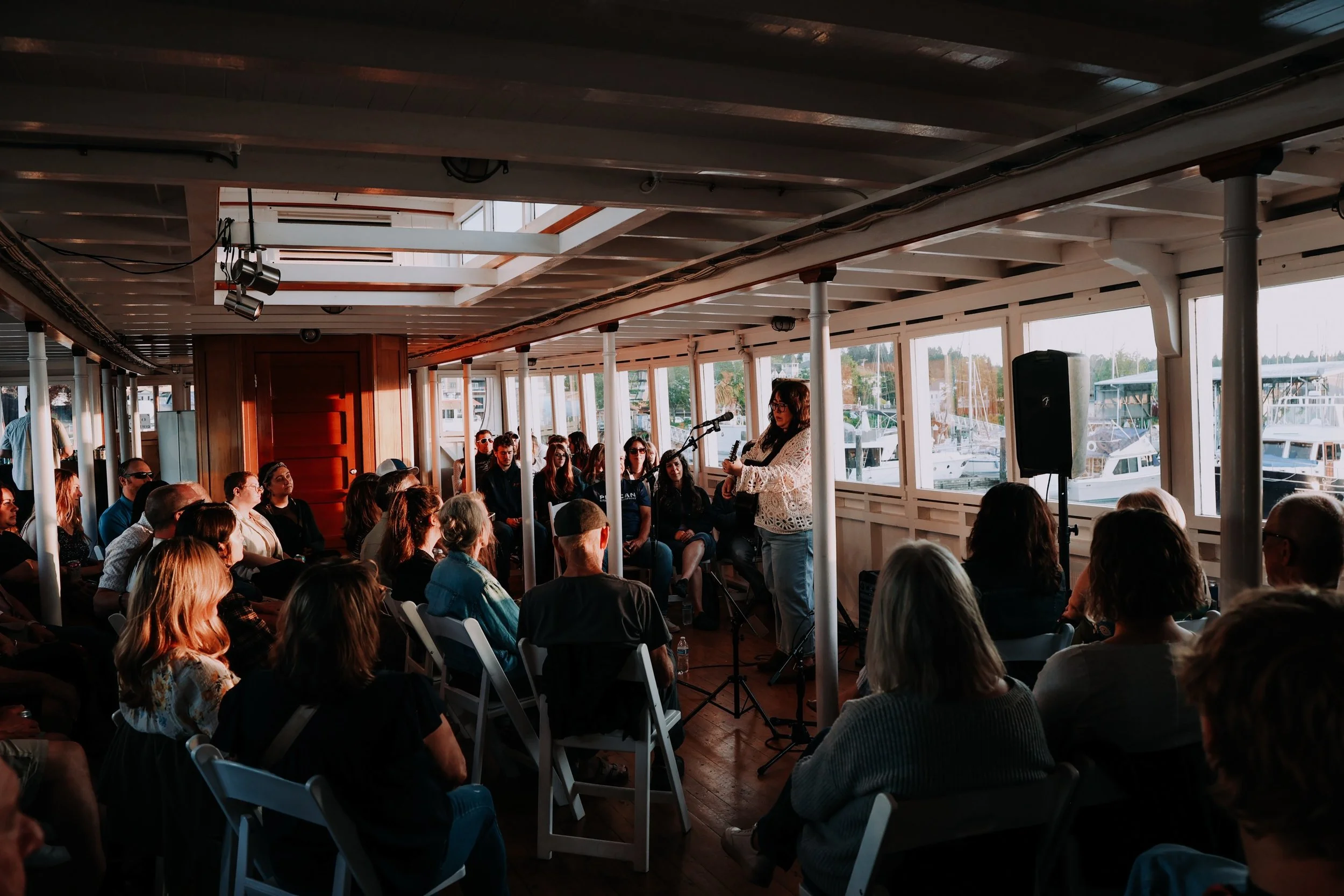 A sold out crowd experienced the glory of a @portorchardwaterfront golden hour aboard the @steamervirginiavfoundation along with a show of a lifetime thanks to @dryft.in and artists @lukestantonmusic and @reenbean253! There&rsquo;s one more chance to