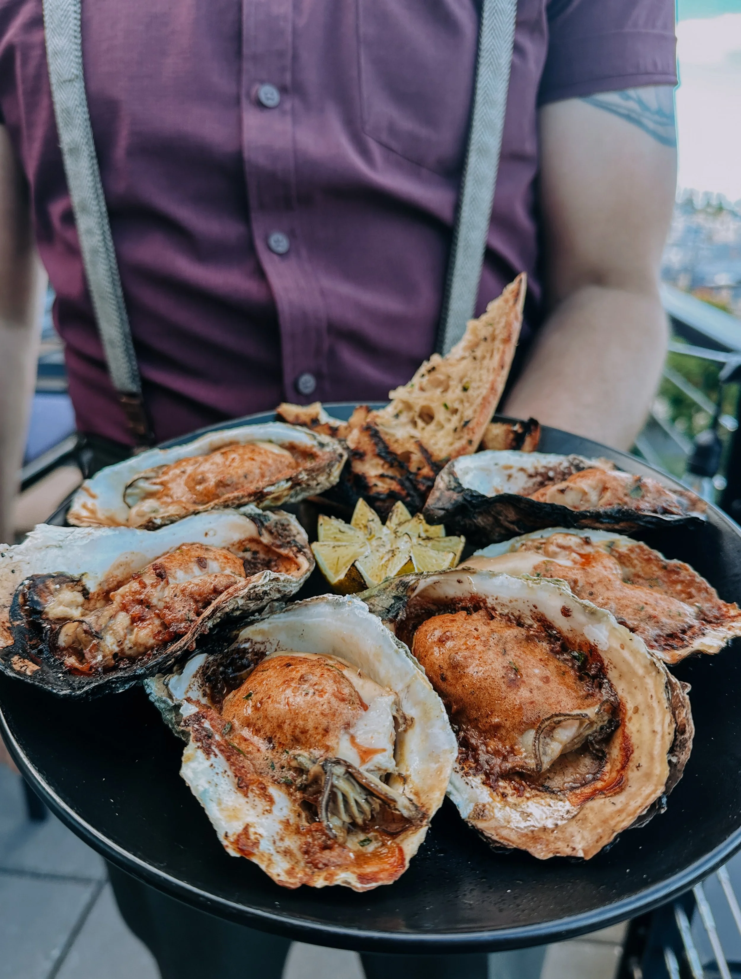 Ohhhhh these chorizo oysters from @charkitchenbremerton are guaranteed to spread happiness across Kitsap! We popped in to the bar before the @westsoundmagazine Best of Kitsap Gala and enjoyed a great view, great service and great food! This is a fair