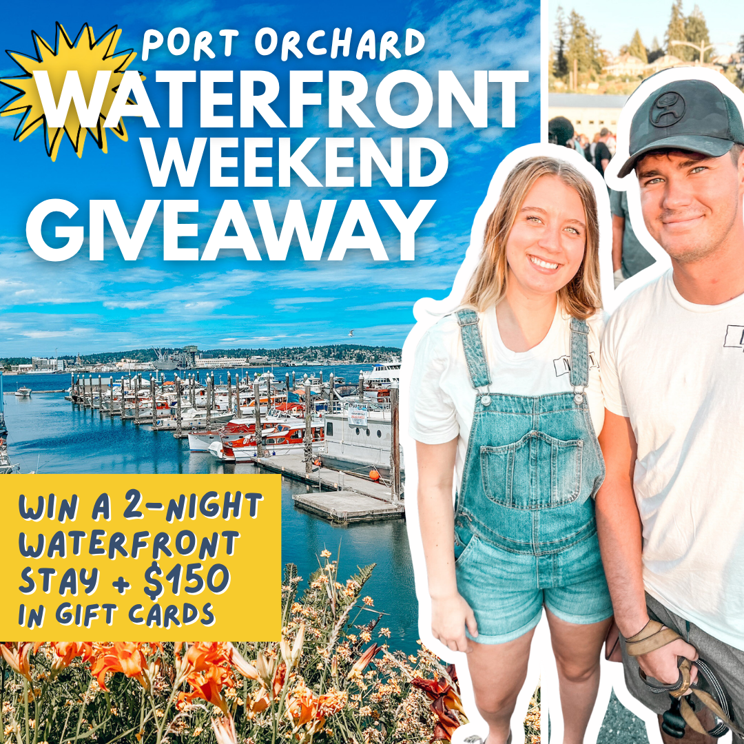 win a 2-night stay port orchard waterfront and $150 in gift cards  
