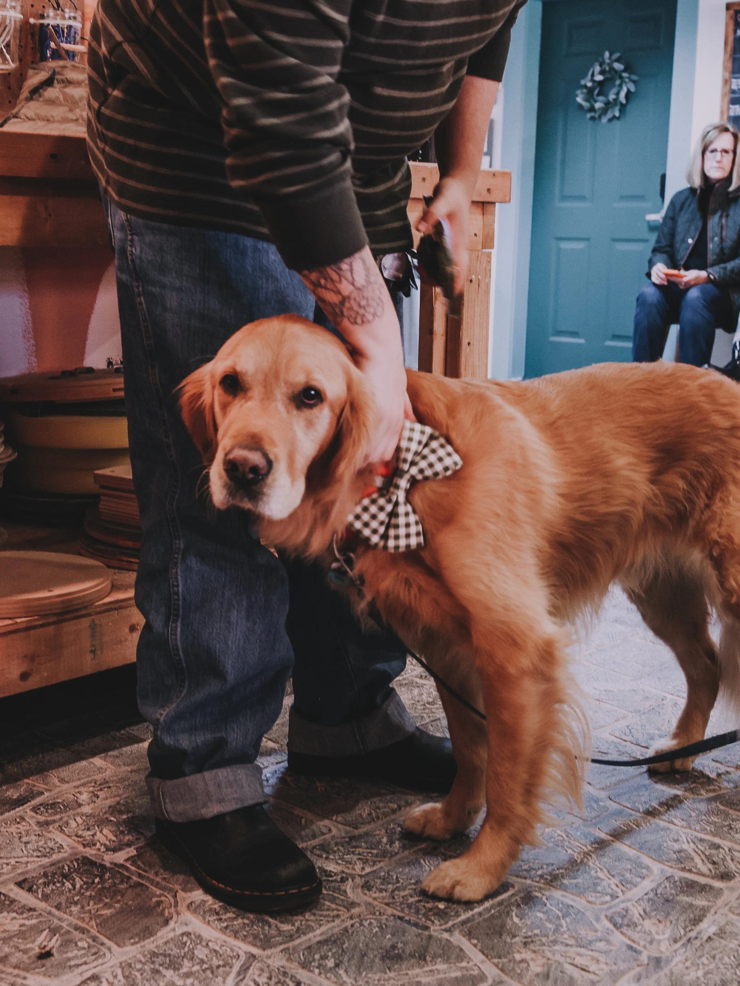 Archie the Golden Retriever&rsquo;s downtown Port Orchard adventure eventually took him to The Bisque - Bay Street&rsquo;s super cute pottery studio - where the owner Teri helped Archie&rsquo;s mama make a dog dish on the pottery wheel. After a succe