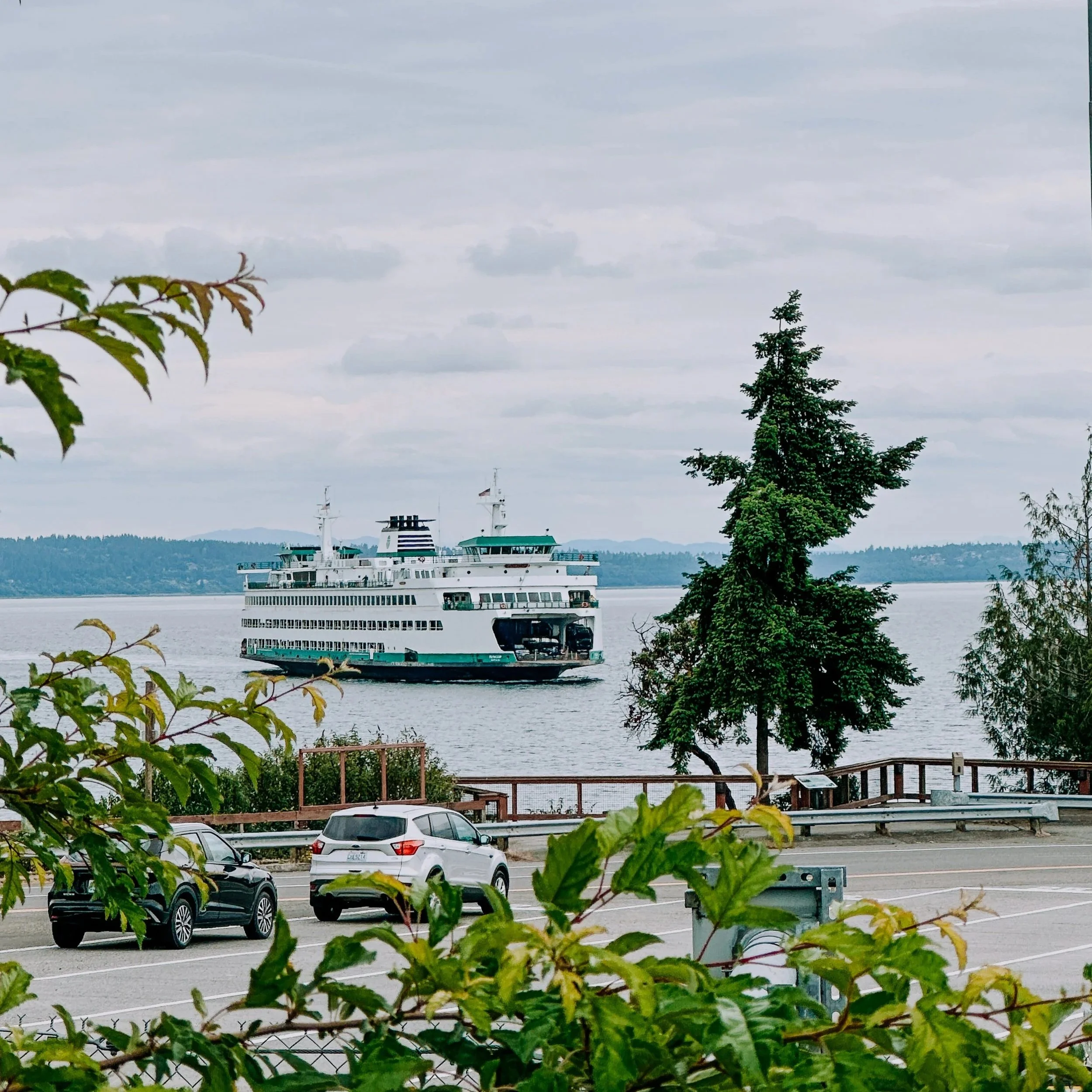 a ferry pulling into the Kingston terminal in Kitsap county