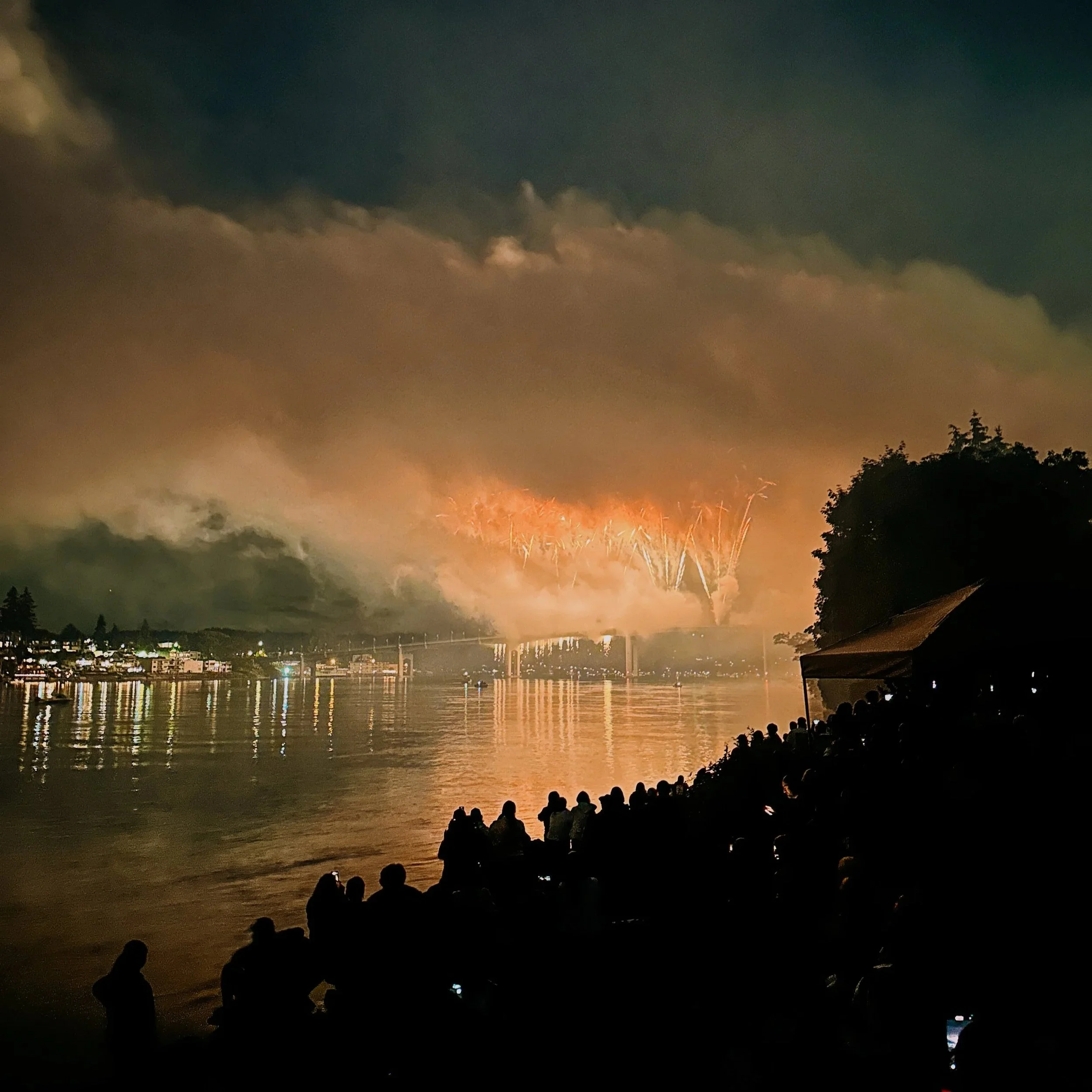 bridge blast fireworks show over the Manette Bridge, Bremerton, WA