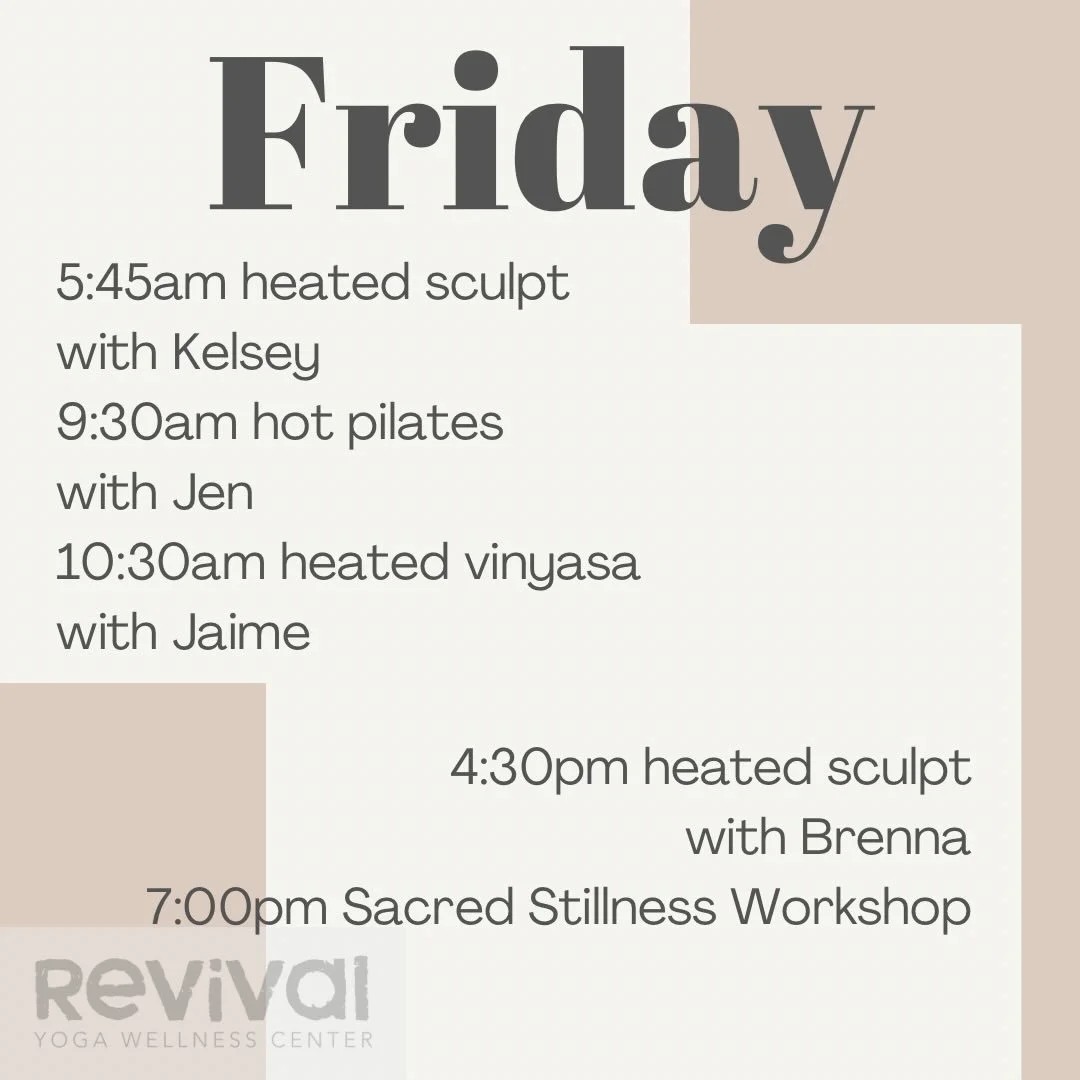 We plan to be open tomorrow, Friday, January 23rd, for our regular schedule, with the addition of Soul Movement&rsquo;s workshop Sacred Stillness. Should weather affect the schedule, we&rsquo;ll keep you posted on socials, email and Mindbody.