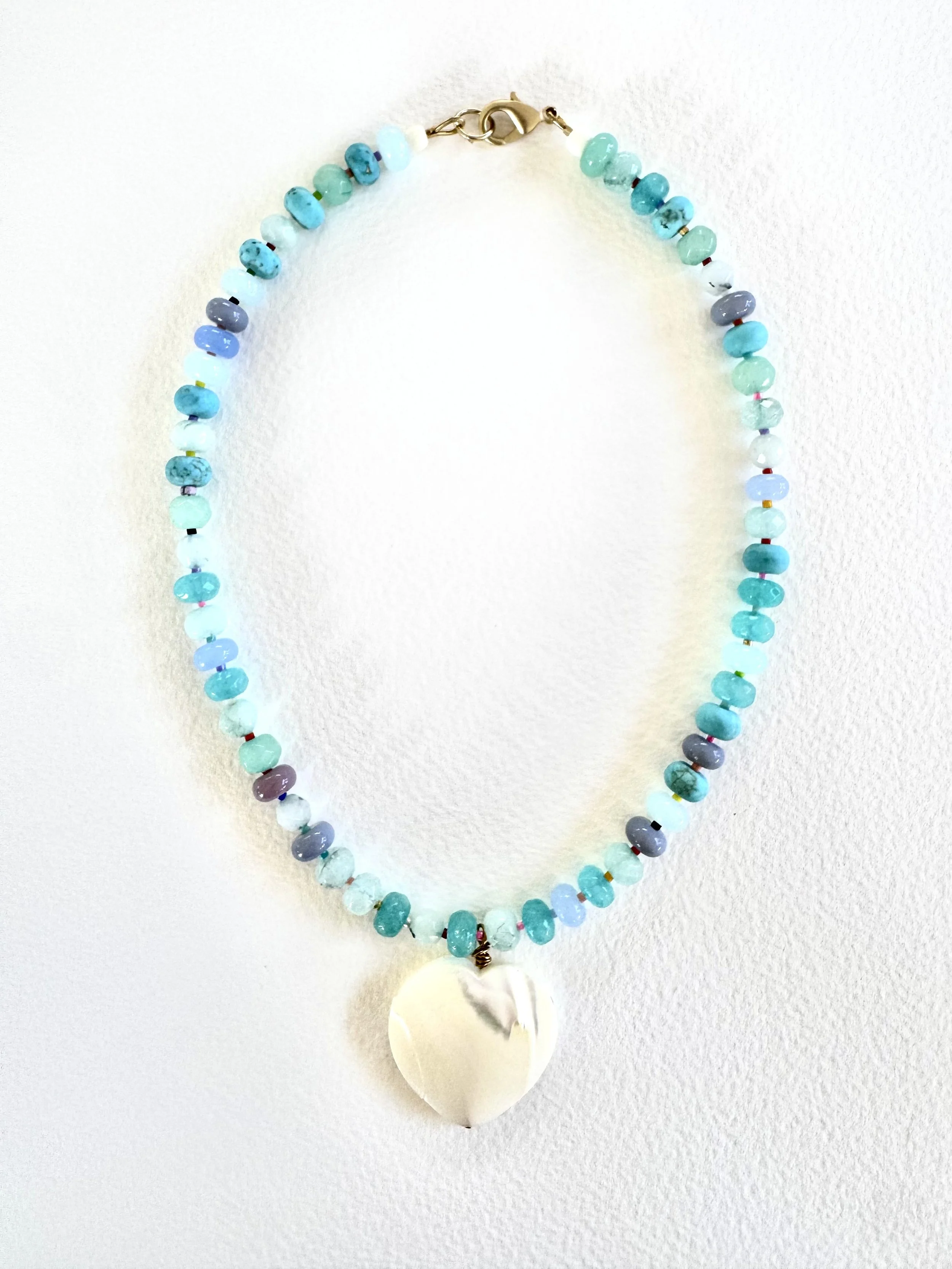 Blue Heart with Rainbow Spacers