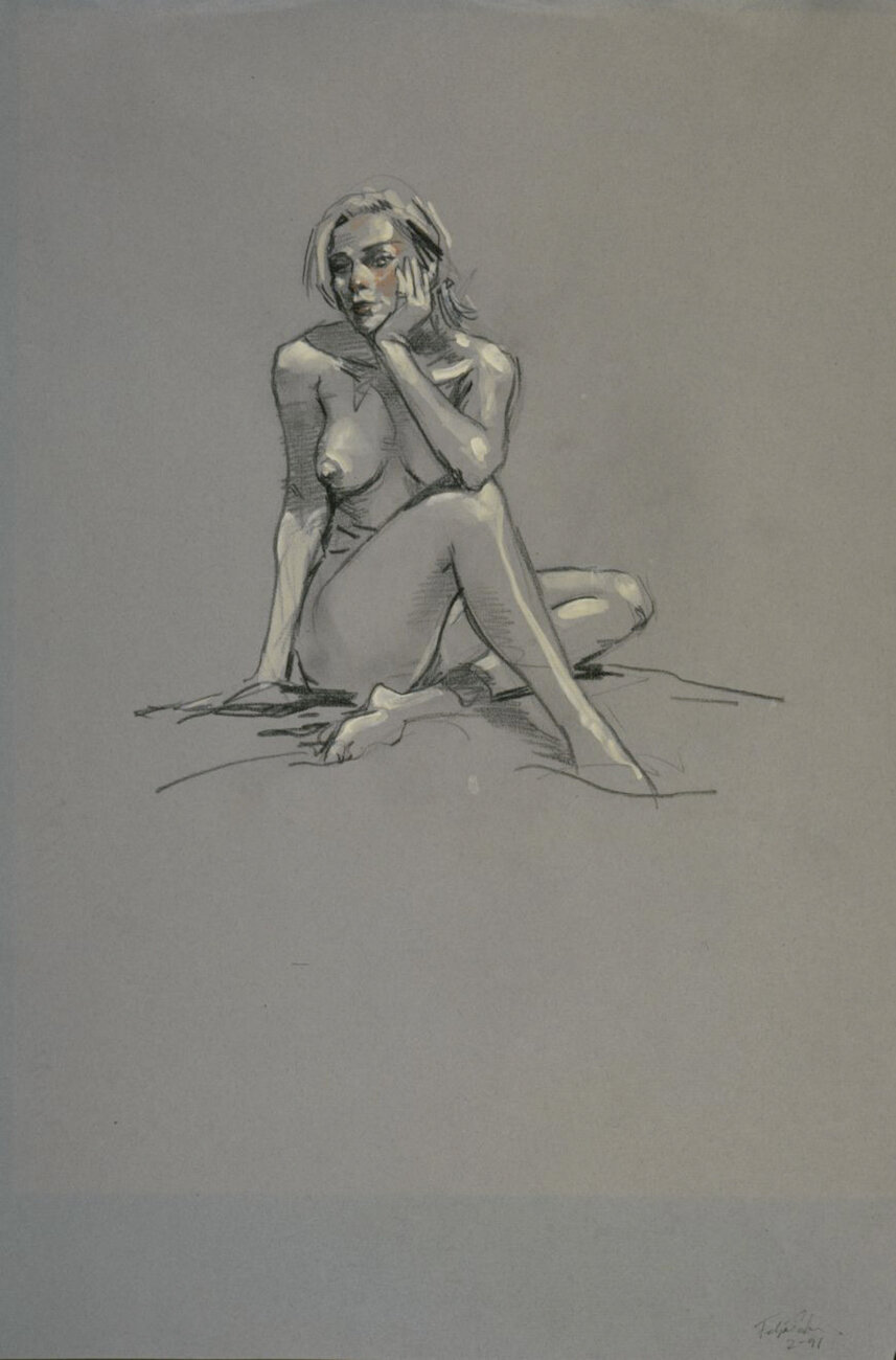 seated figure drawing