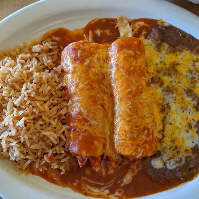 Tonight&rsquo;s special! 
Chicken enchiladas with rice &amp; beans for $10.95 🤤🤤 You didn&rsquo;t feel like cooking anyways, trust us 😉
#takeouttuesday #tacotuesday #crankupyourcraft #smallbusiness