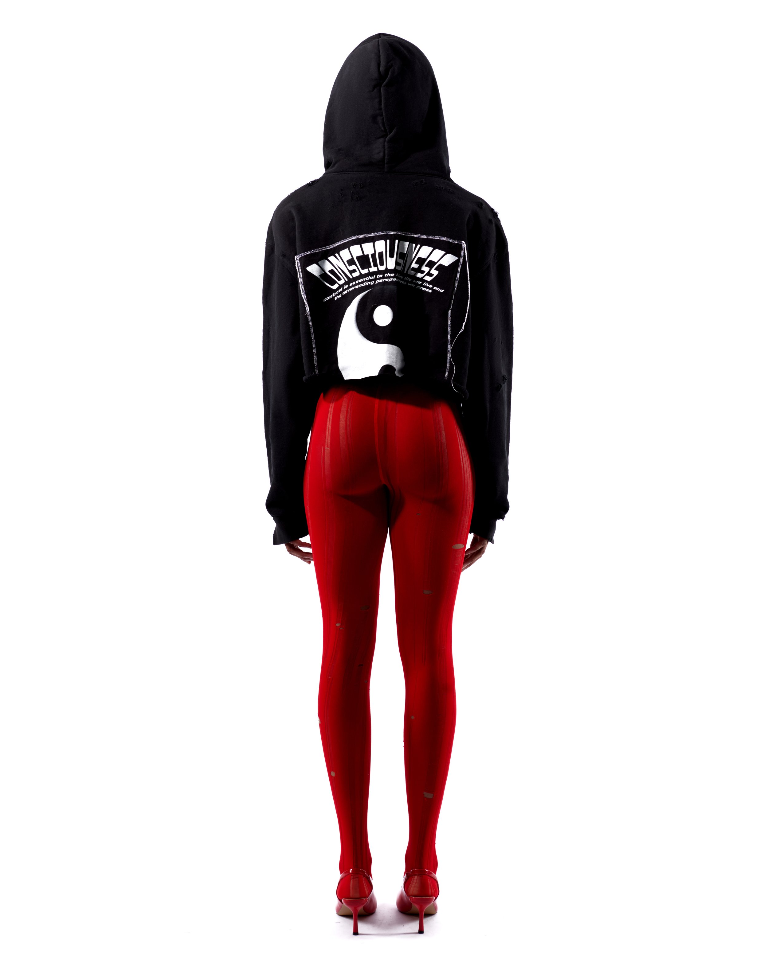 Cropped CRYS Chain Hoodie