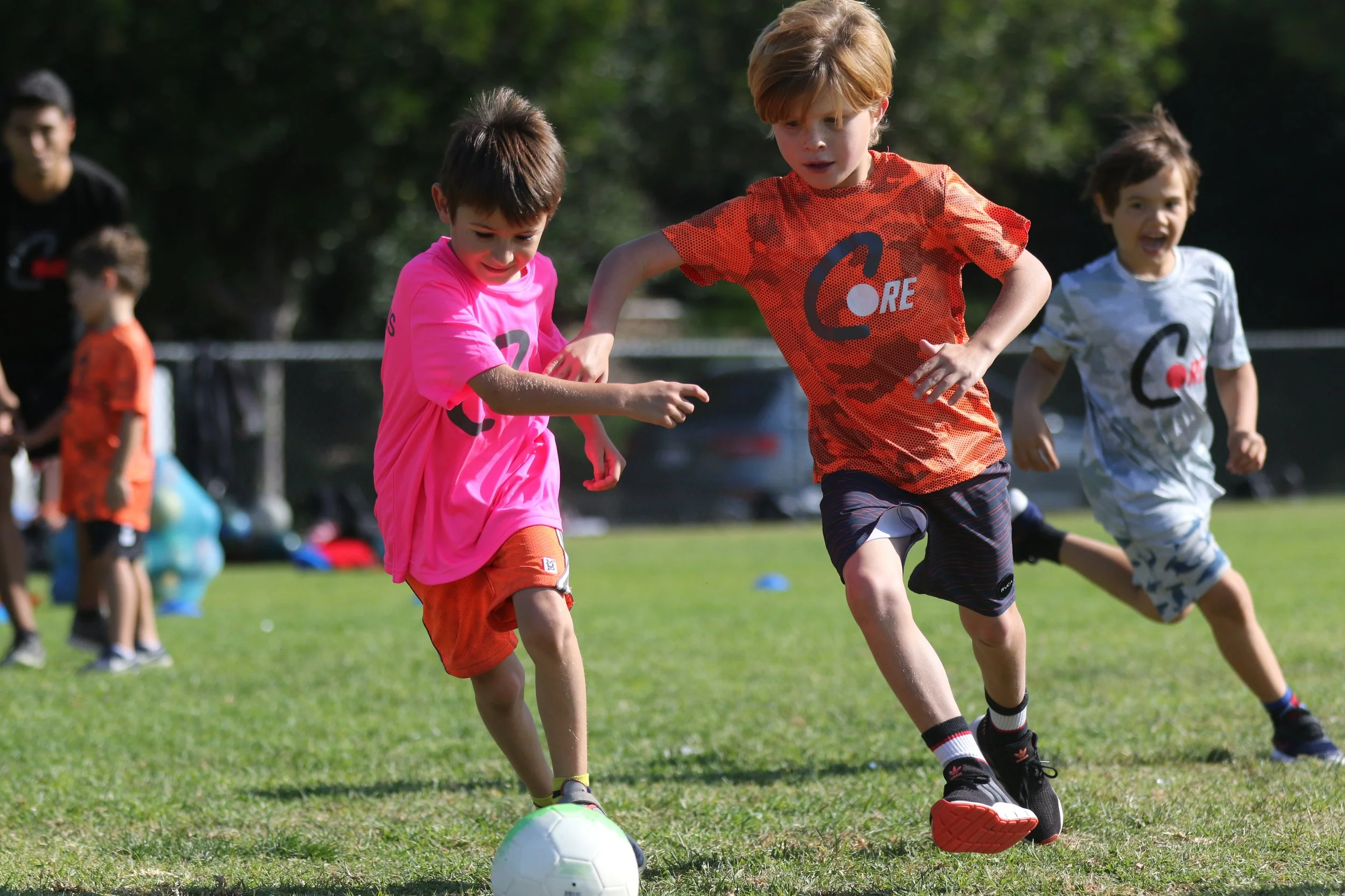 Playing soccer image