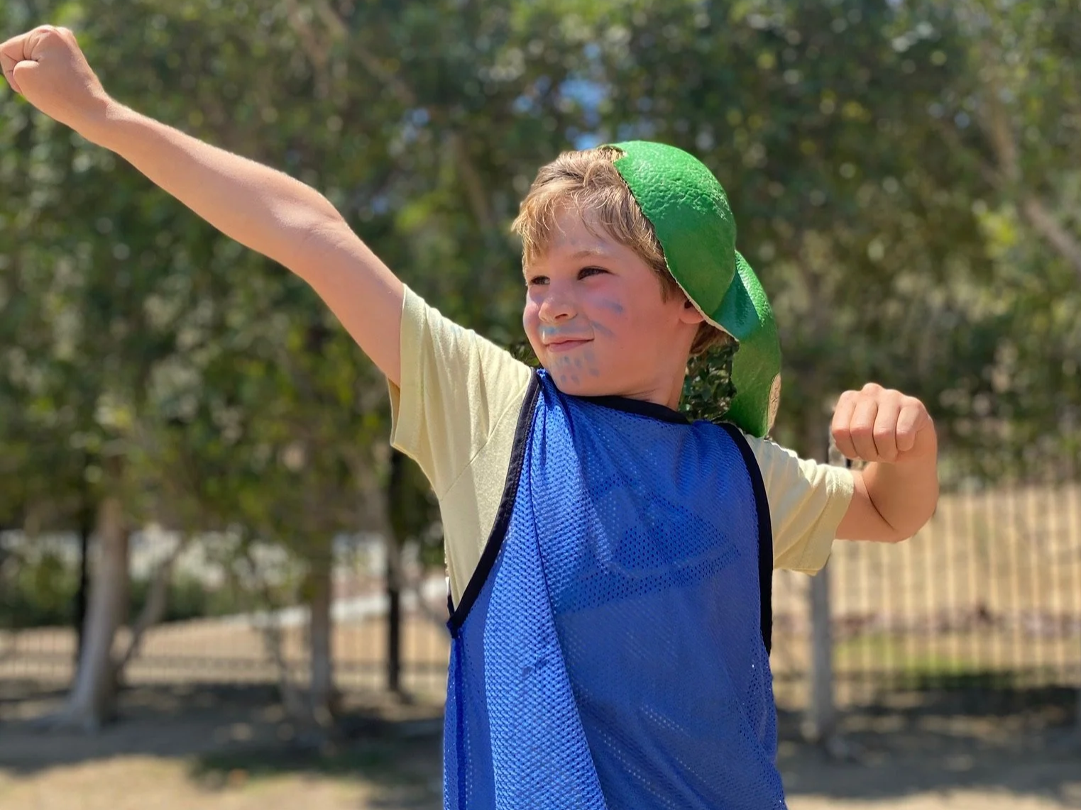 CORE camper building confidence during an outdoor sports camp activity.