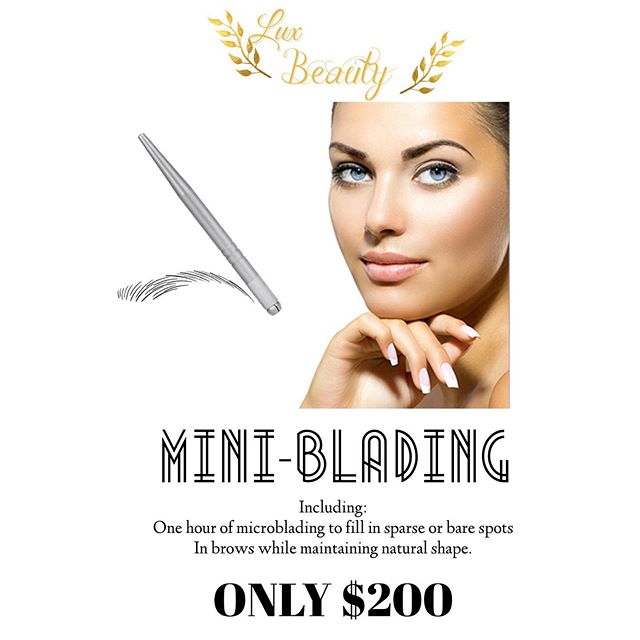 We have been receiving a lot of questions about microblading but most of you enjoy your natural brows but only want to fill in bald spots or maybe just darken your arches !
The answer the that is Mini-Blading ! Schedule a consultation in person to se