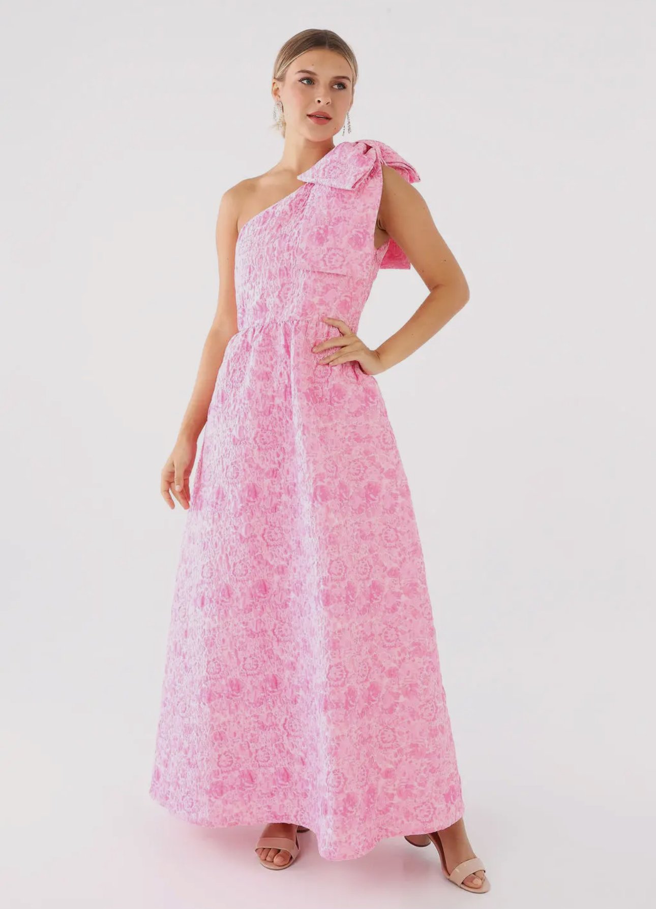 green emerald velvet dress Tina Pink Formal Maxi Dress - US 14 main image 0