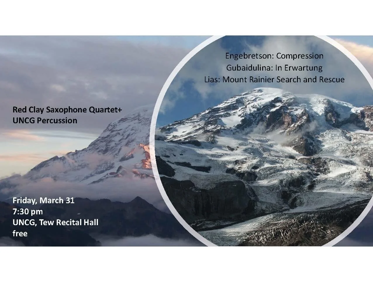 Red Clay Saxophone Quartet with the UNCG Graduate Percussion Ensemble