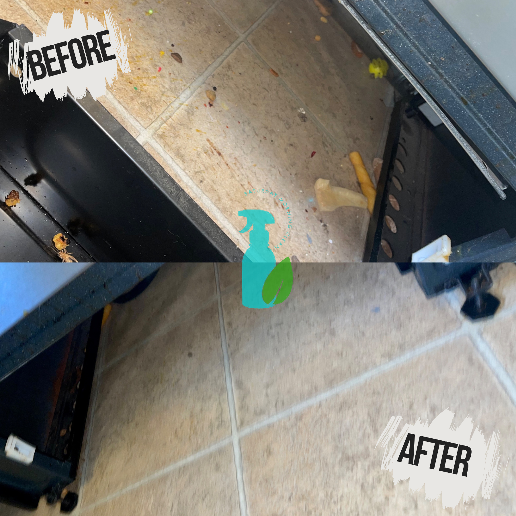 Under oven - detailed move-out cleaning