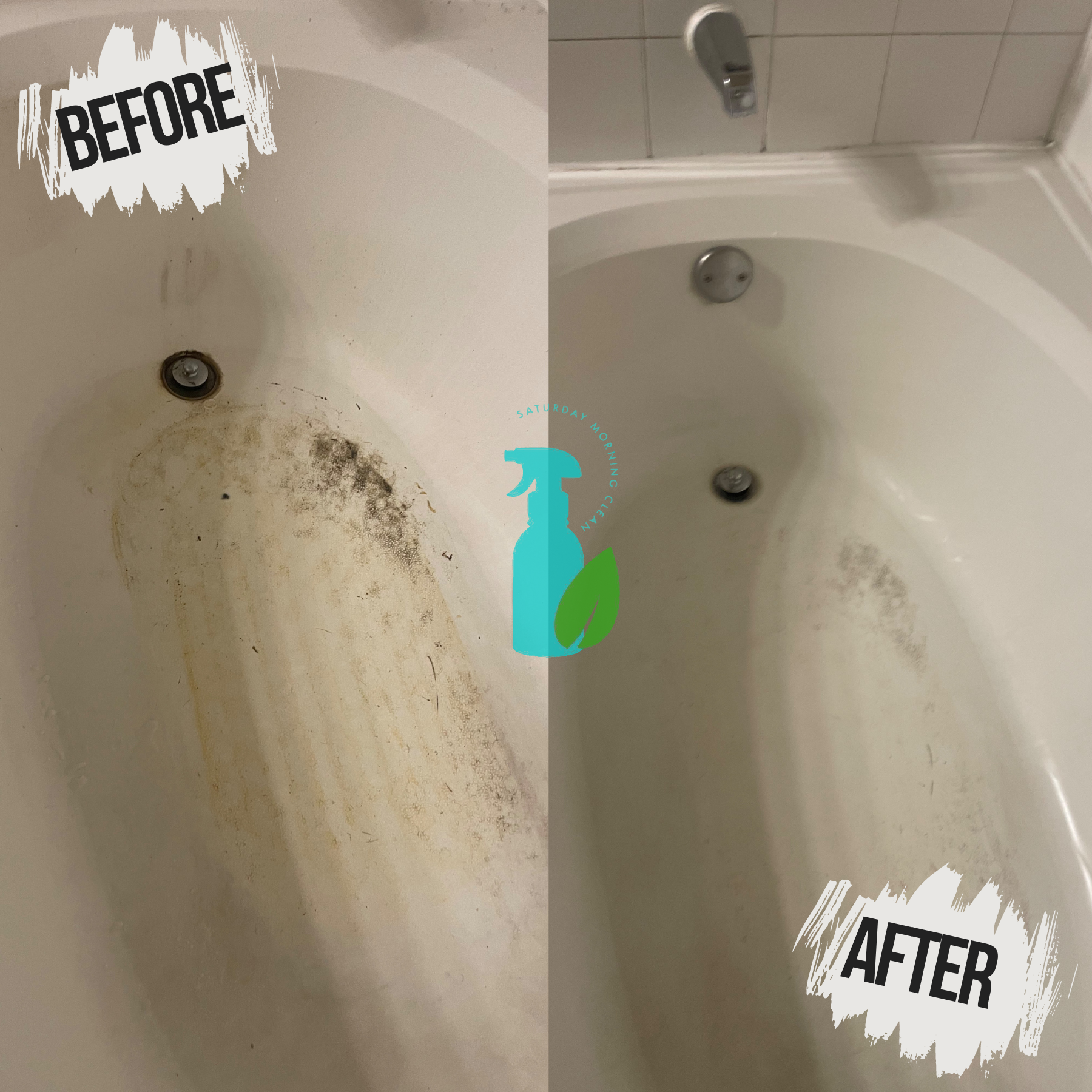 Damaged tub cleaning