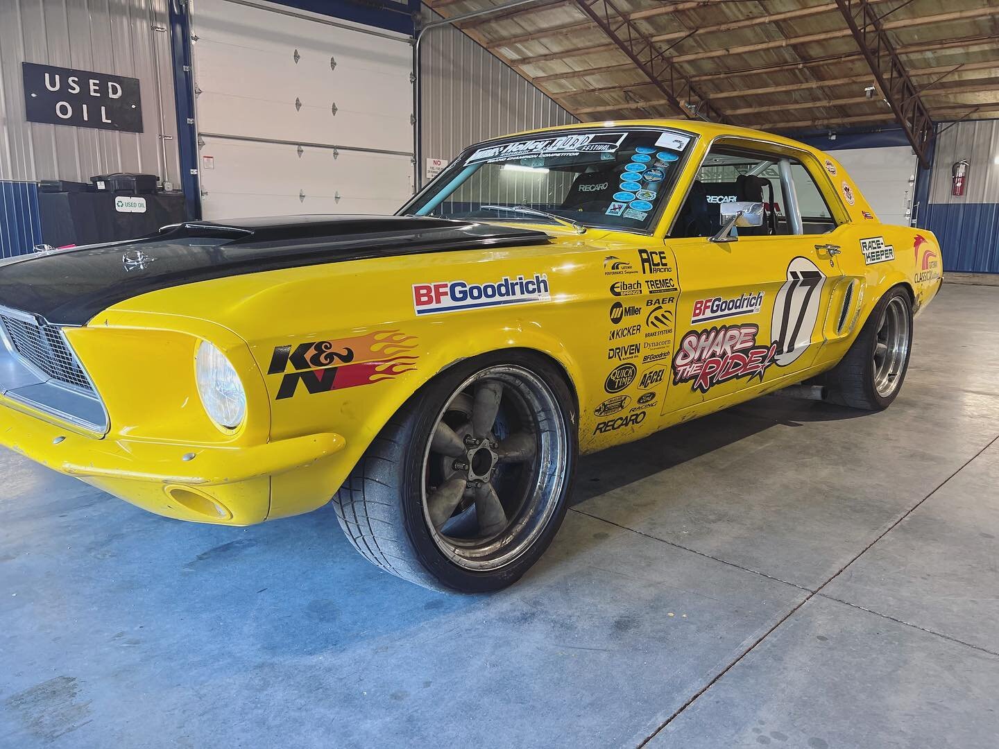 Rowdy is hungry for some track time. 
Its that time of year. Hanging out at the  #ozarkinternational Speedway for the Ford Enthusiast and Shelbyfest.&nbsp;&nbsp;#gatewayclassicmustang #gatewayperformancesuspension #builtonbfg #millerwelders #fordperf