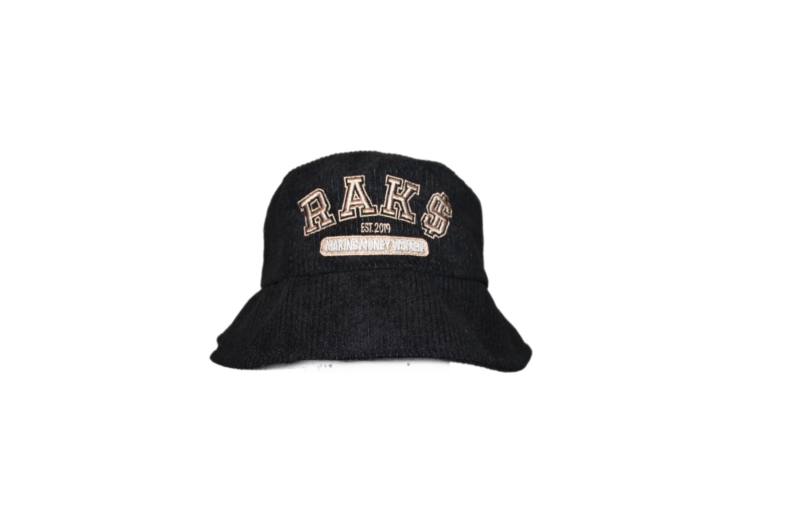 BLACK CORDUROY MMW BUCKET HAT