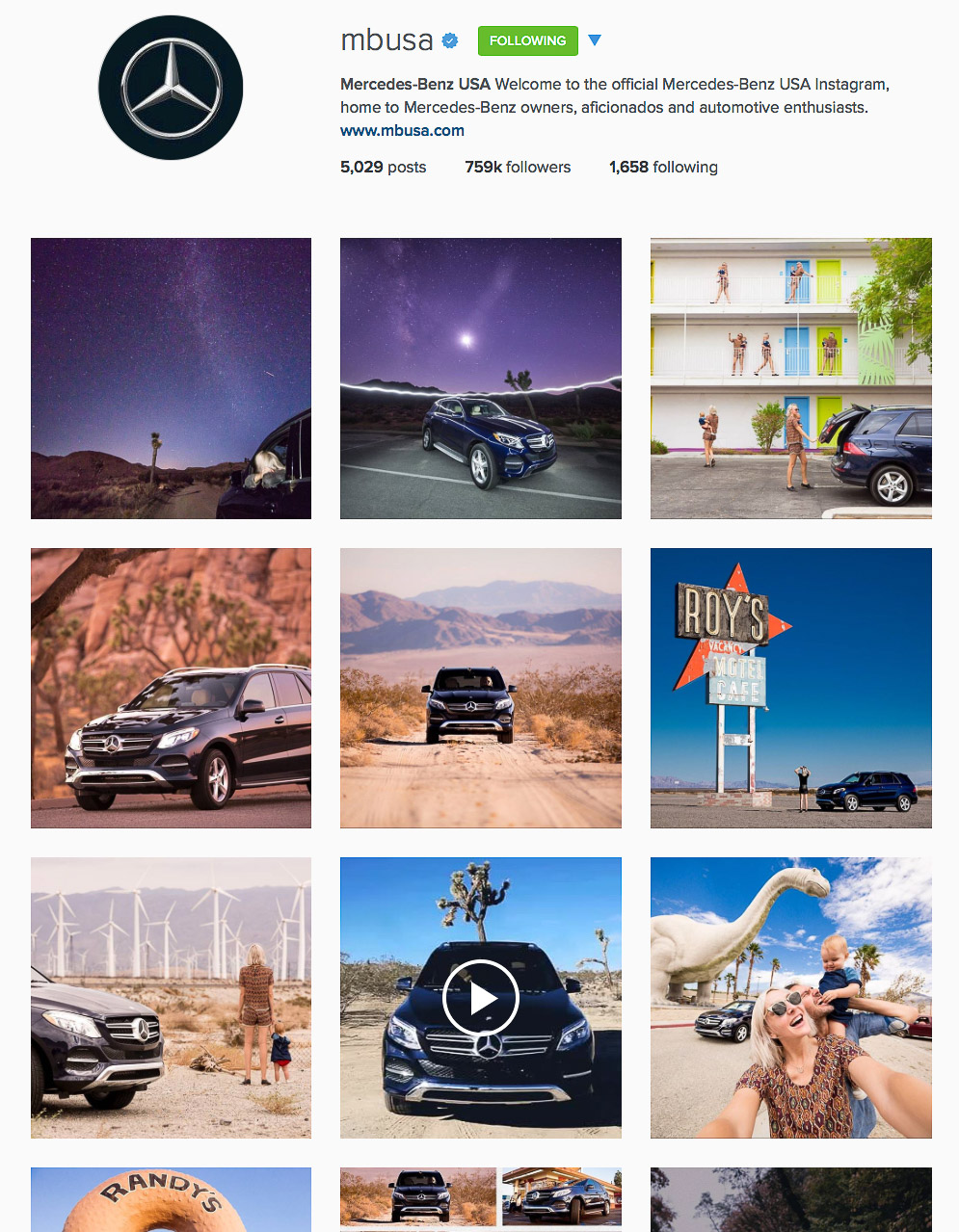 Mercedez-Benz USA instagram takeover