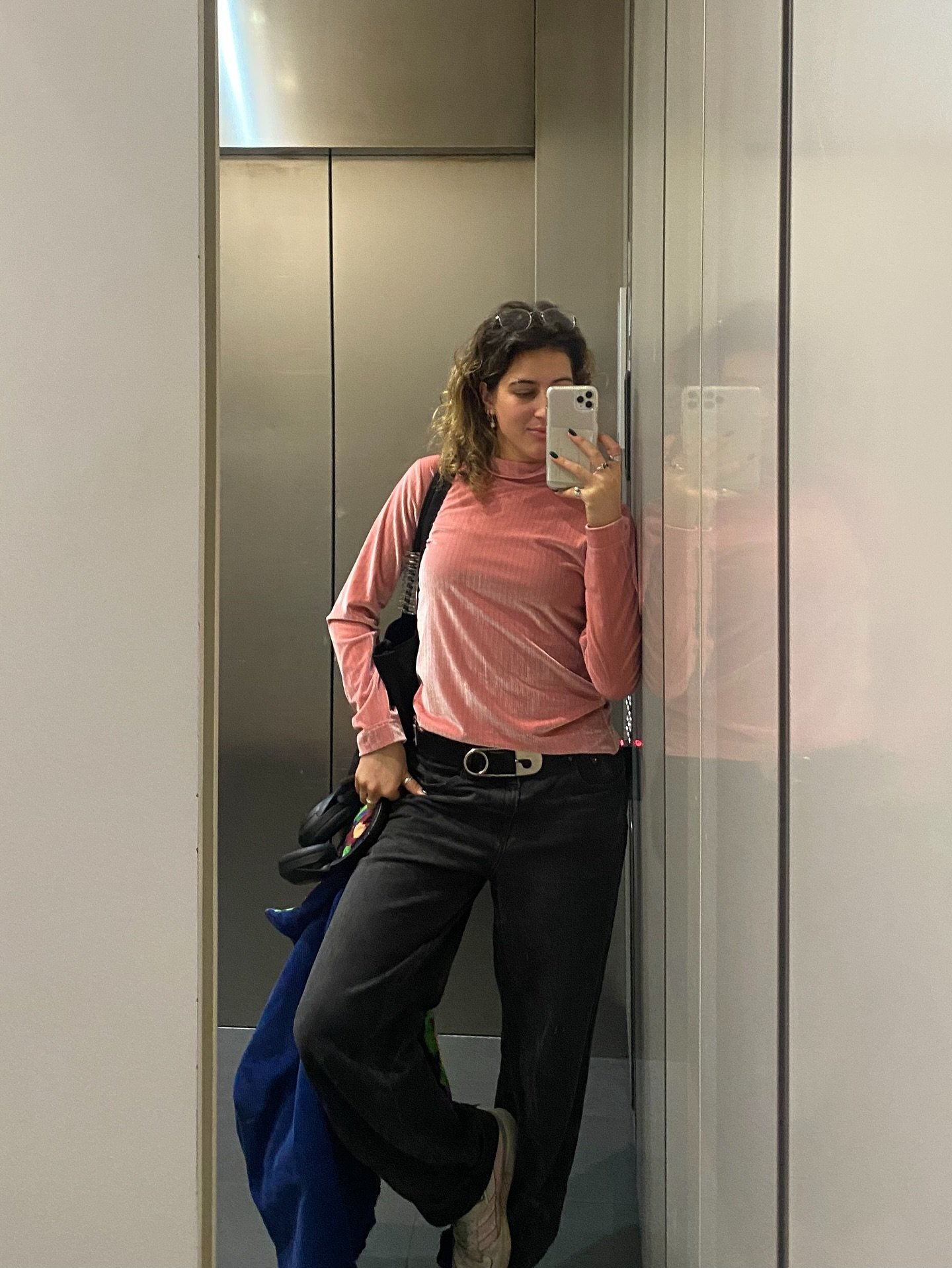 Lily wearing the ultra-soft velvet Caroline skivvy. Shop BARRYMADE.COM