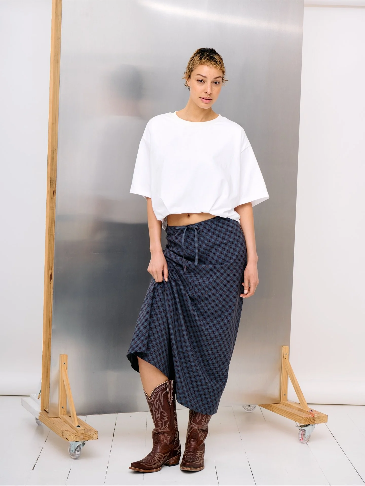A little country, a little cool. The Nora Bubble Top with the Sutton Skirt - shop the look!