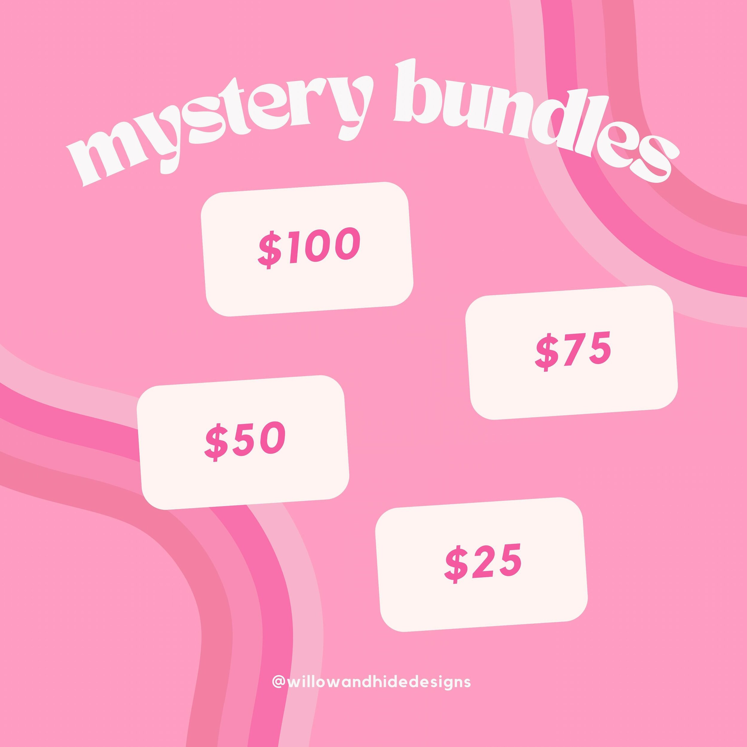 COMING SOON ✨ Mystery Bundles 

Exactly as they sound, a pink goodie box packed full of glorious mystery hand selected for you. With only a limited number of boxes available for each option be sure to secure yours. 

Friday 23 February 6pm 🎀
#willow