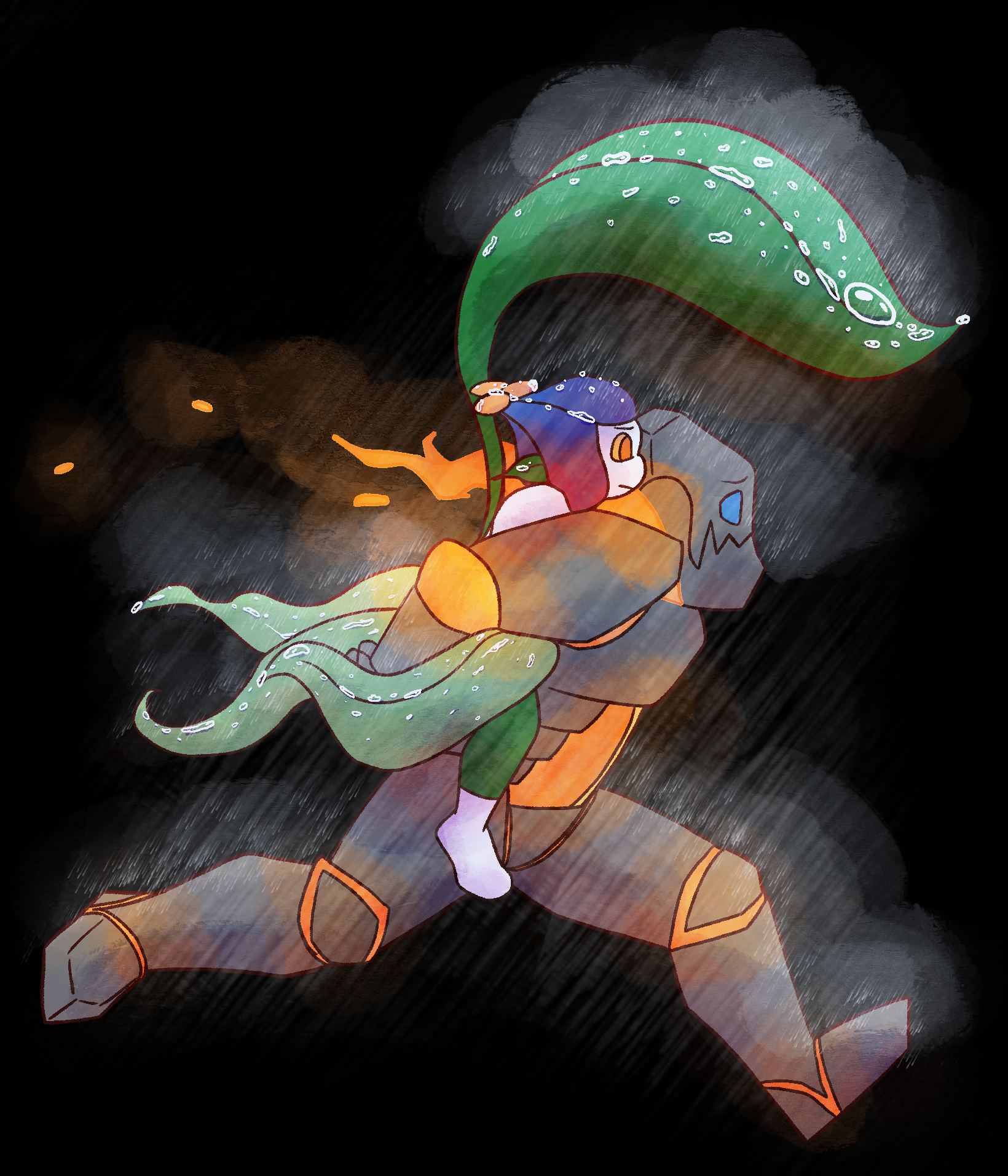 Mad dash through the rain