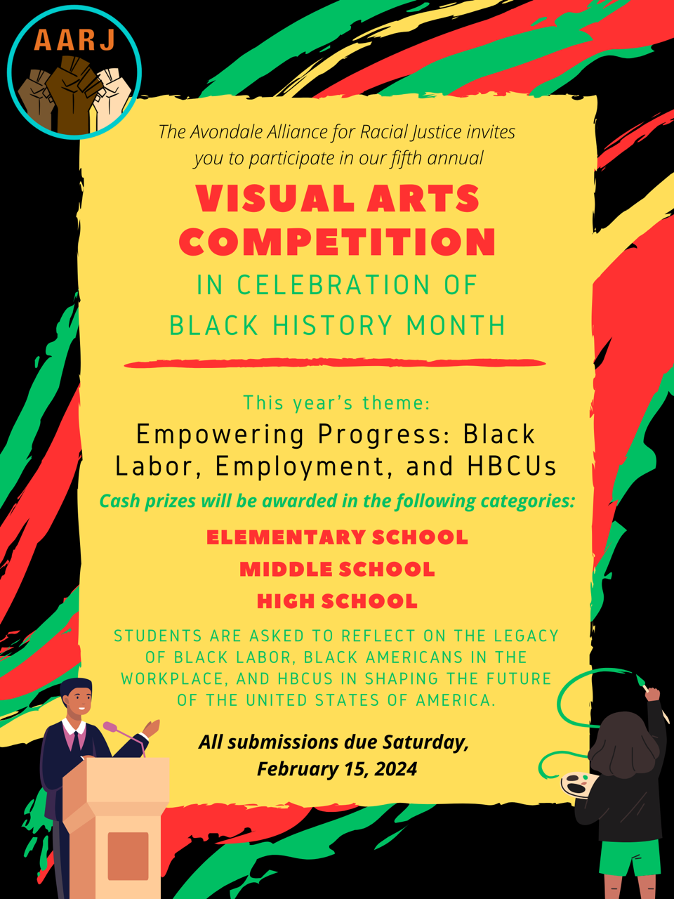Black History Rical 2025 Black History Month Student Visual Arts Competition — Avondale ...