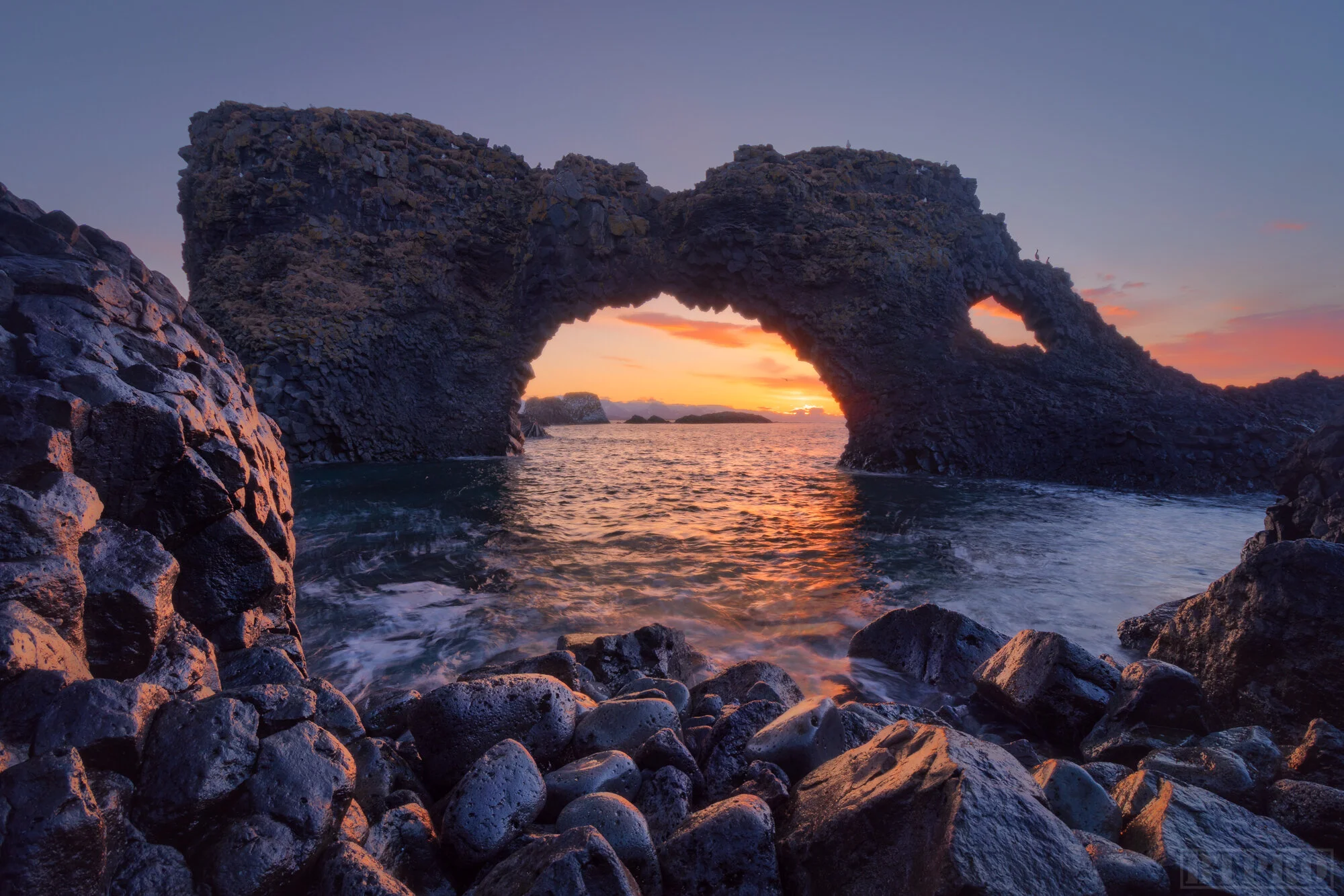 Arnarstapi Arch at Sunrise