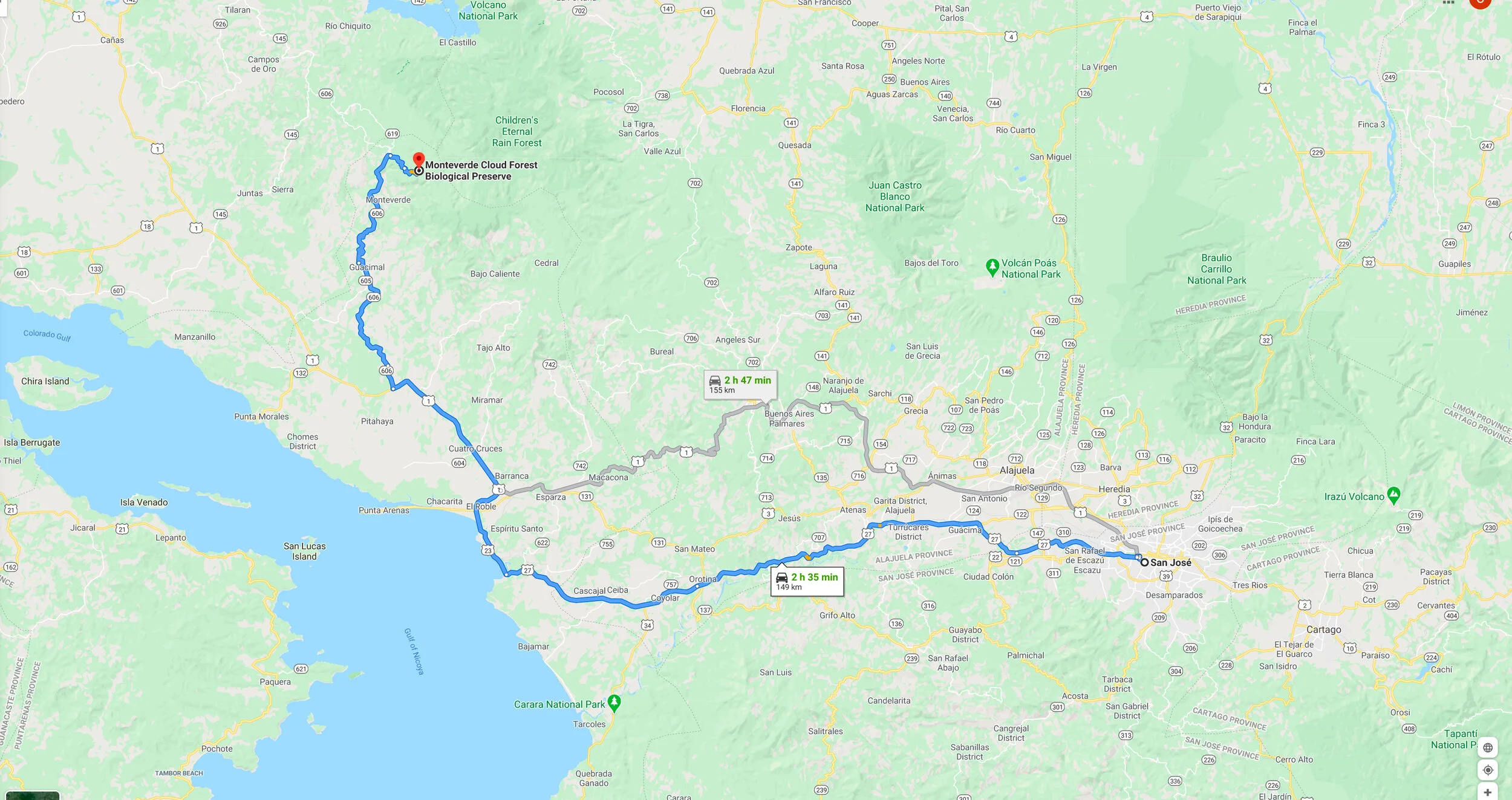 Monteverde Map