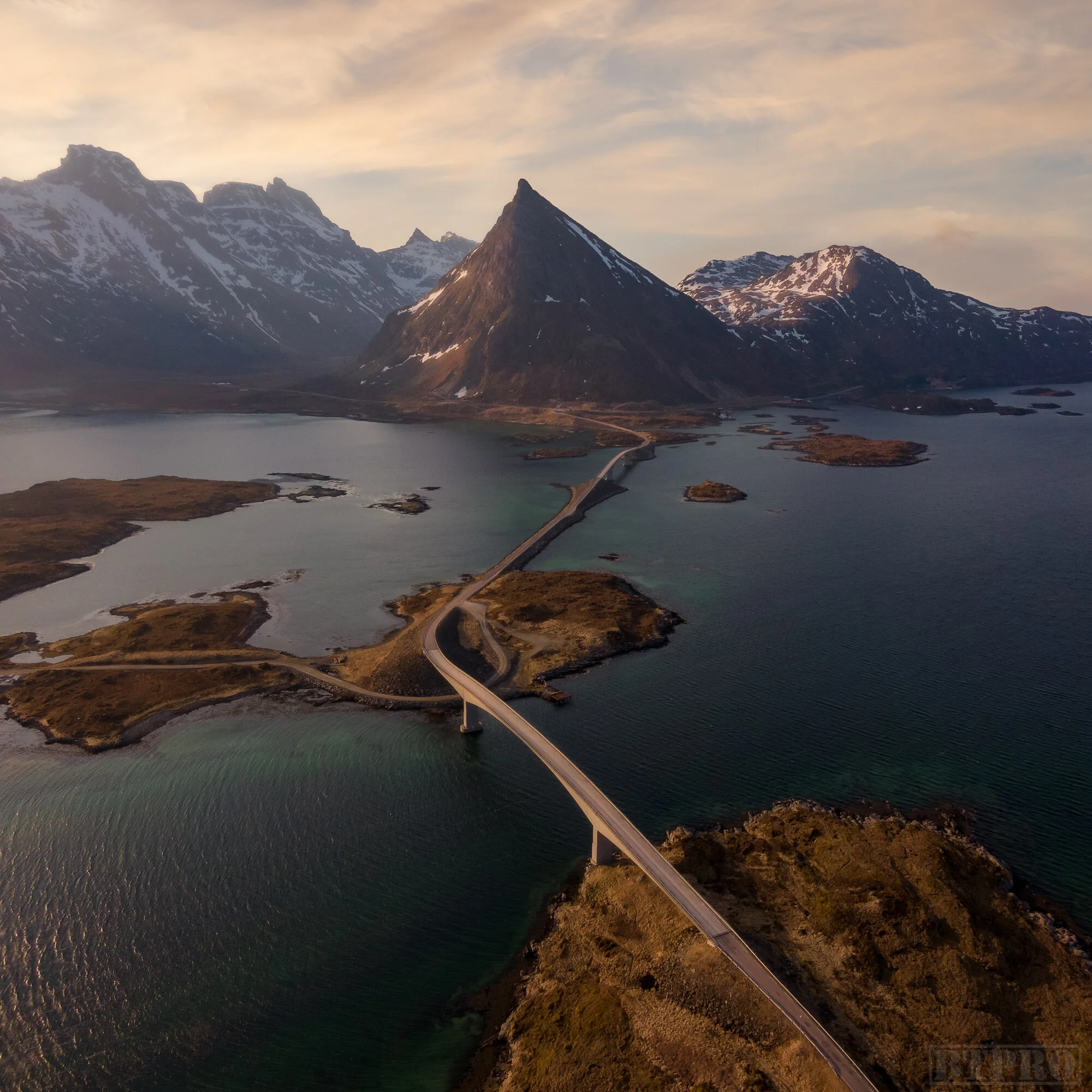 Drone Shot of the Fredvang Bridges