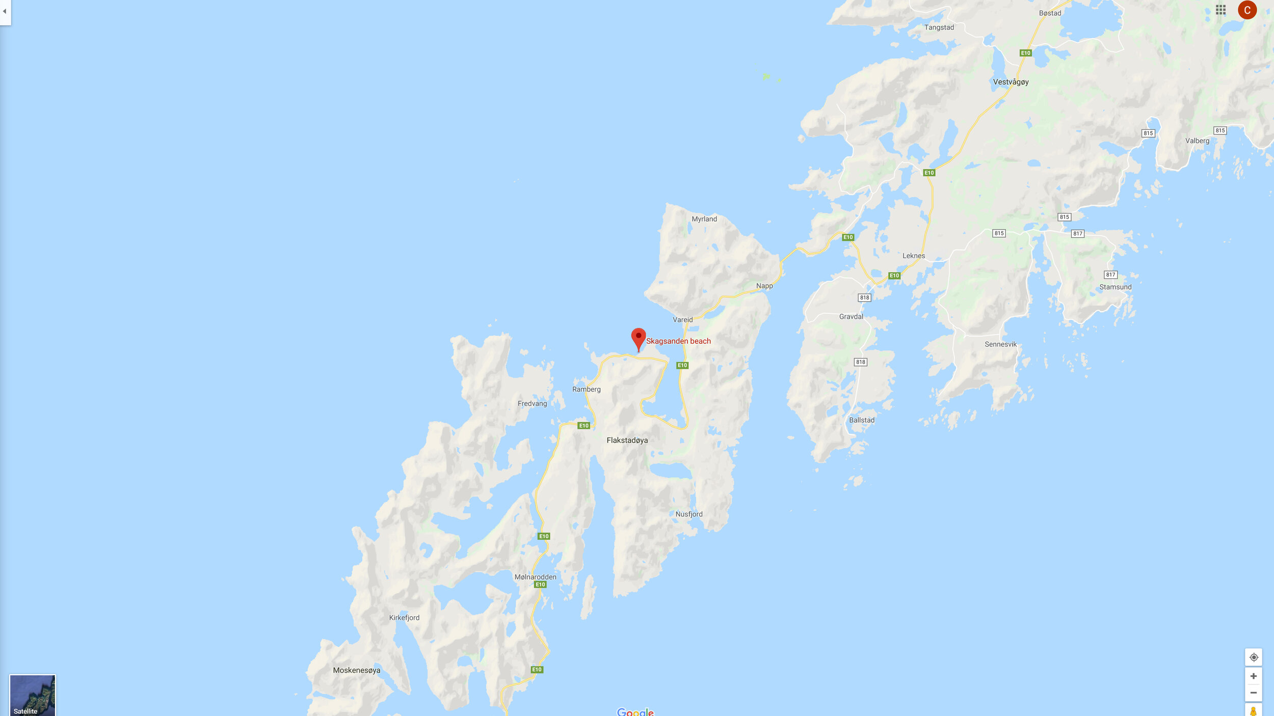 Skagsanden Beach Map
