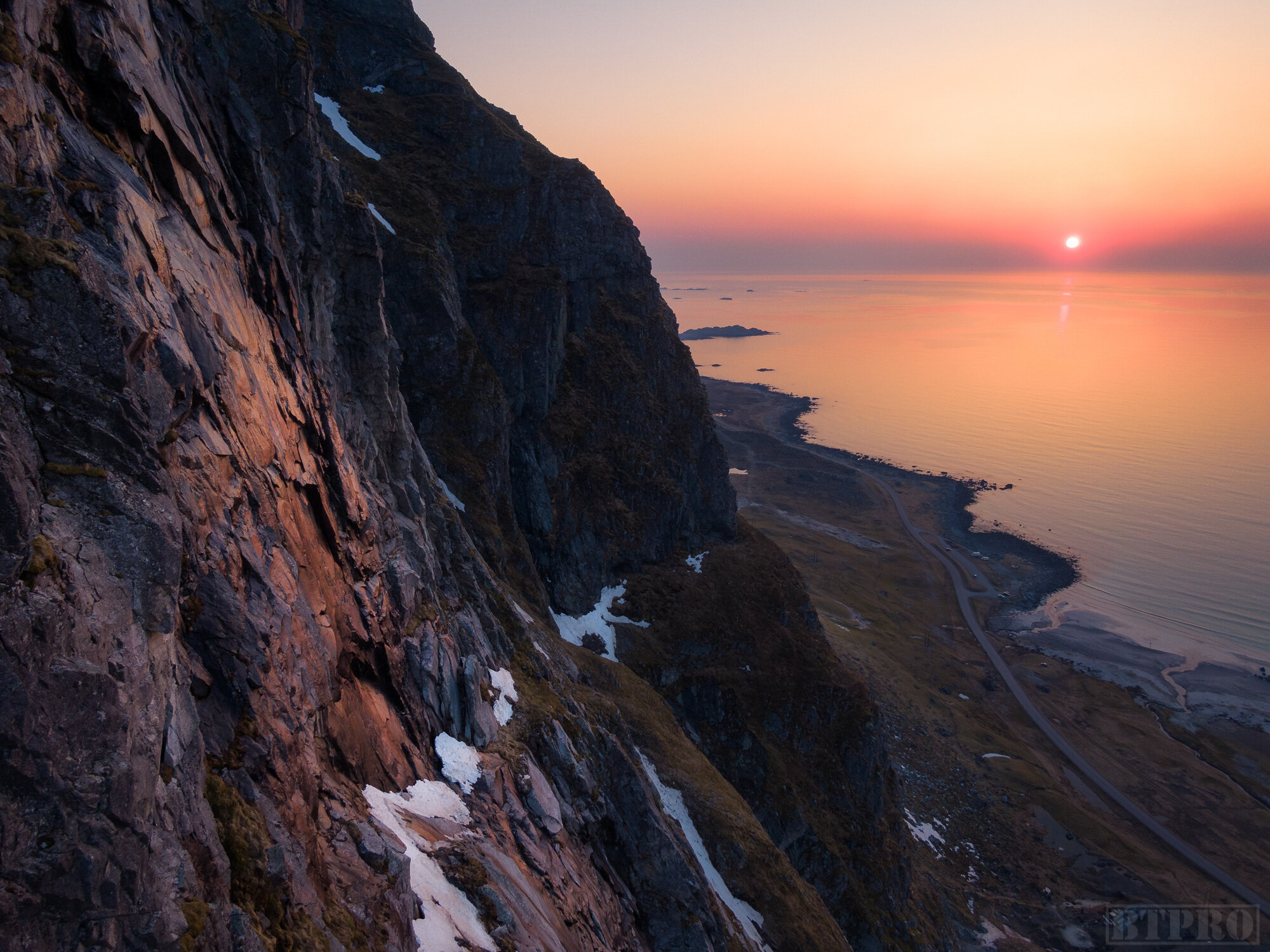 Aerial Sunset at Skagsanden Beach