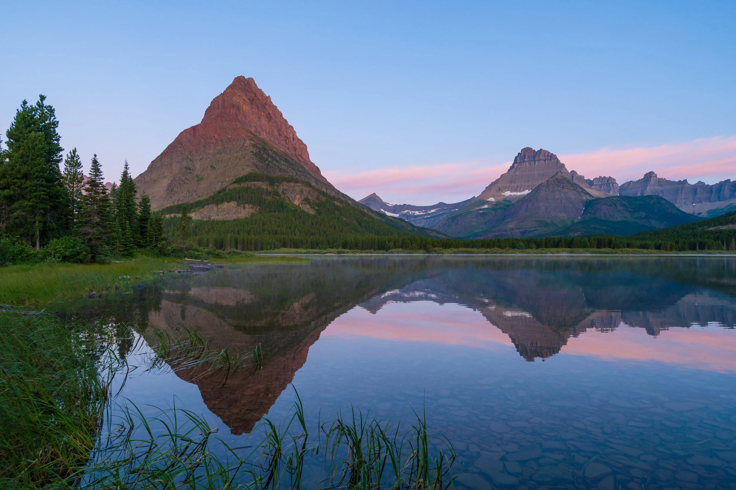 Sunrise at Swiftcurrent Lake