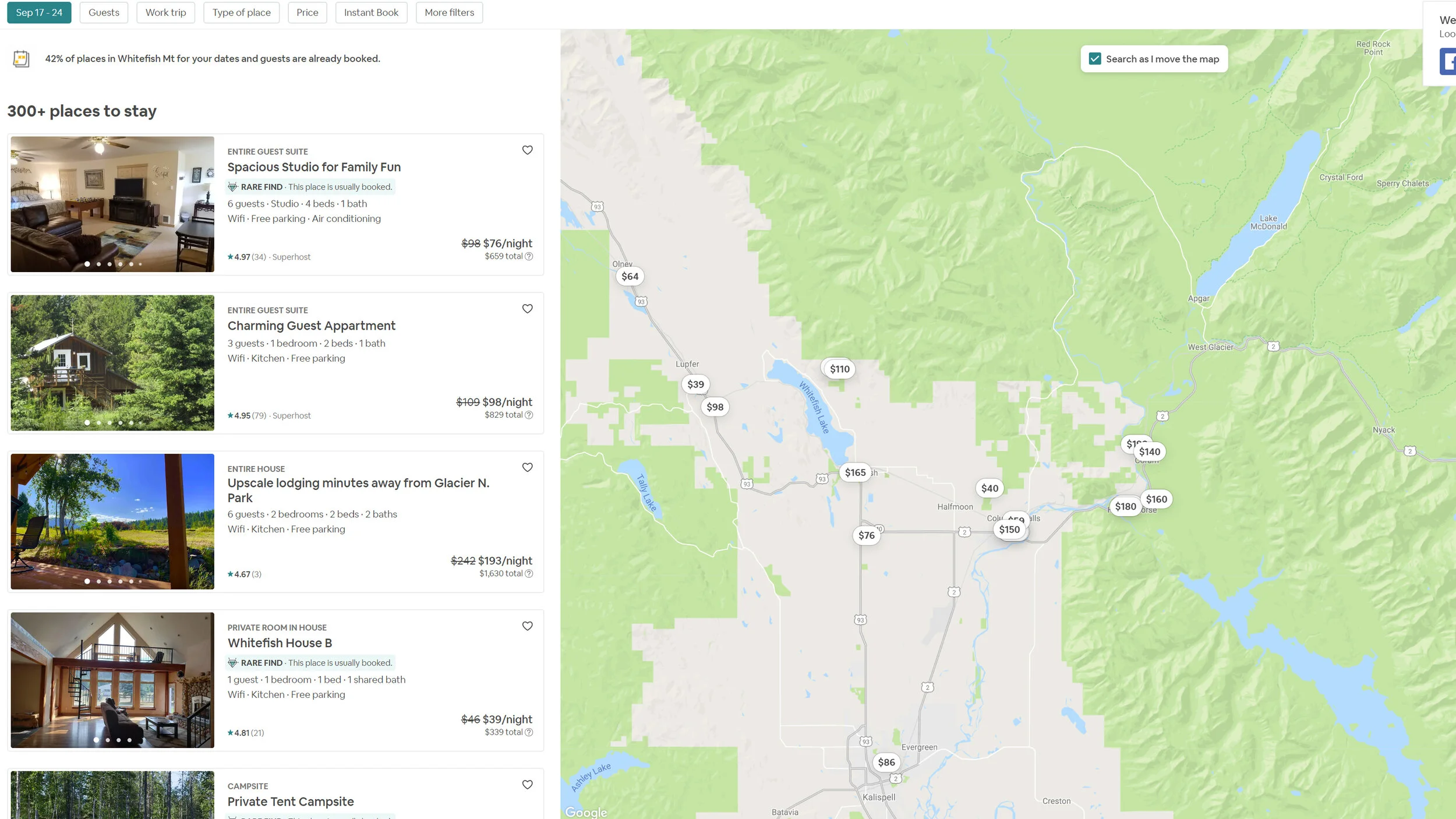 AirBnbs Map