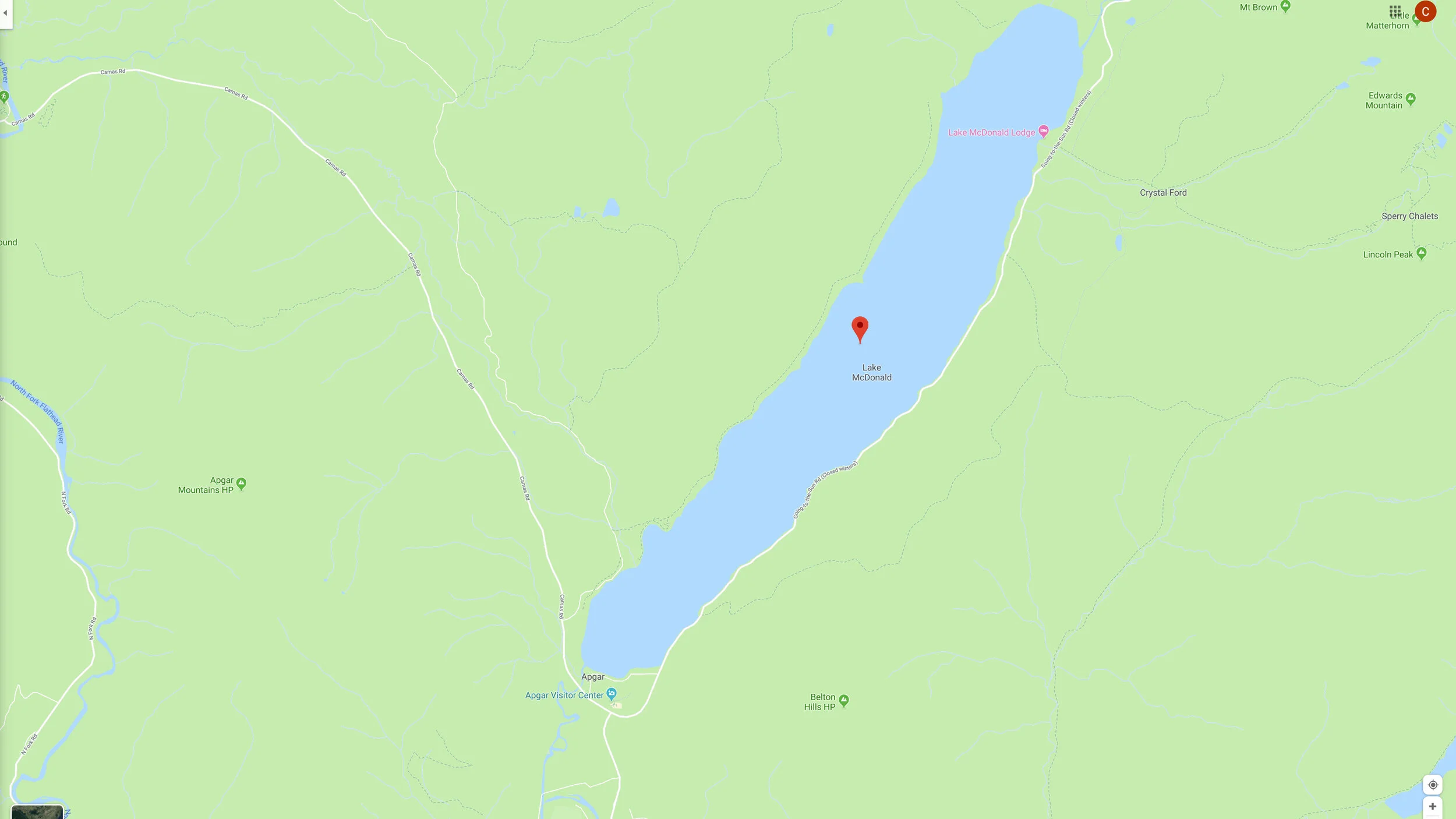 Lake McDonald Map