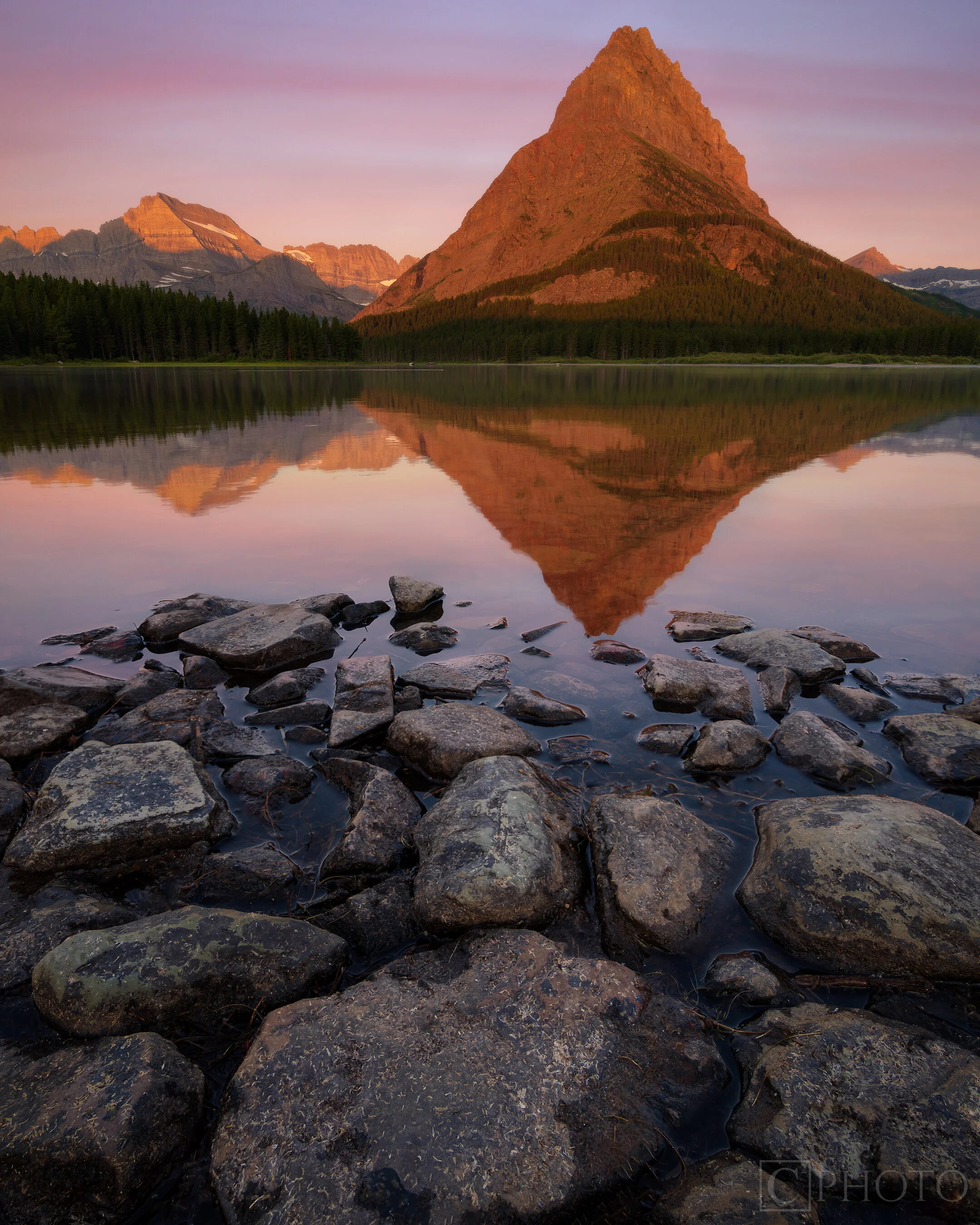 Sunrise at Swiftcurrent Lake