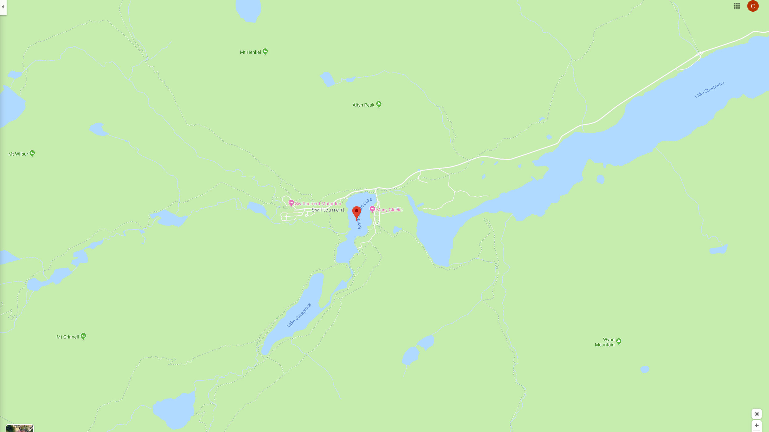 Swiftcurrent Lake Map