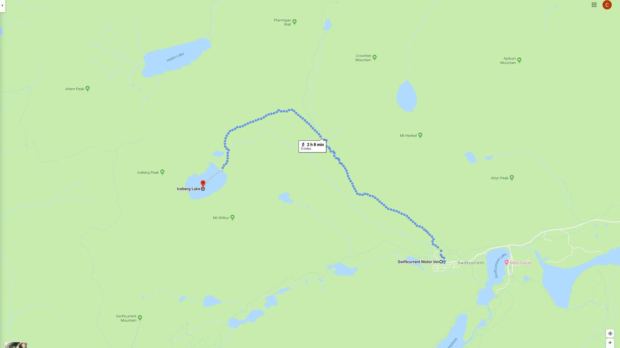 Iceberg Lake Map