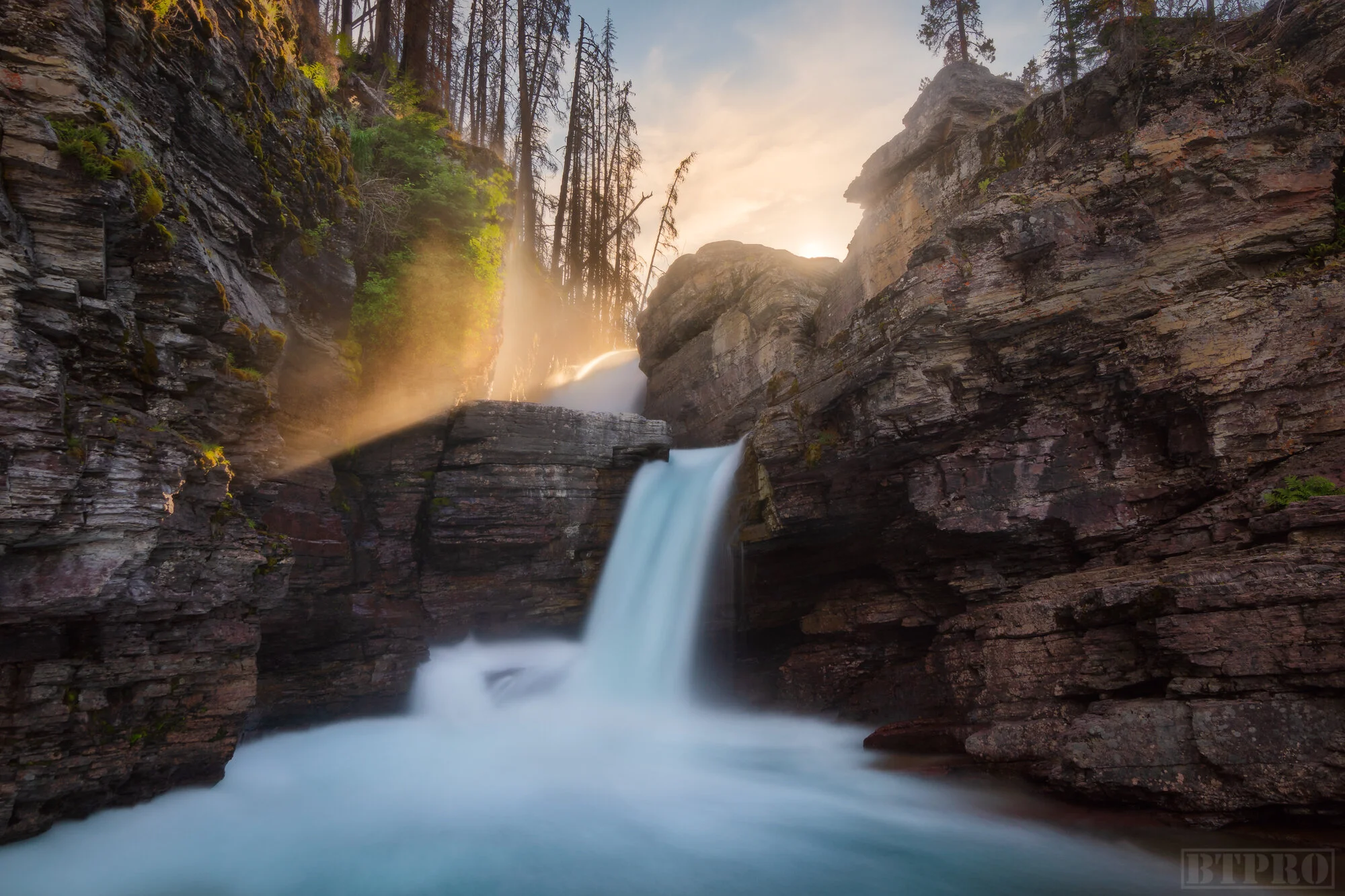 Sunset at St. Mary Falls