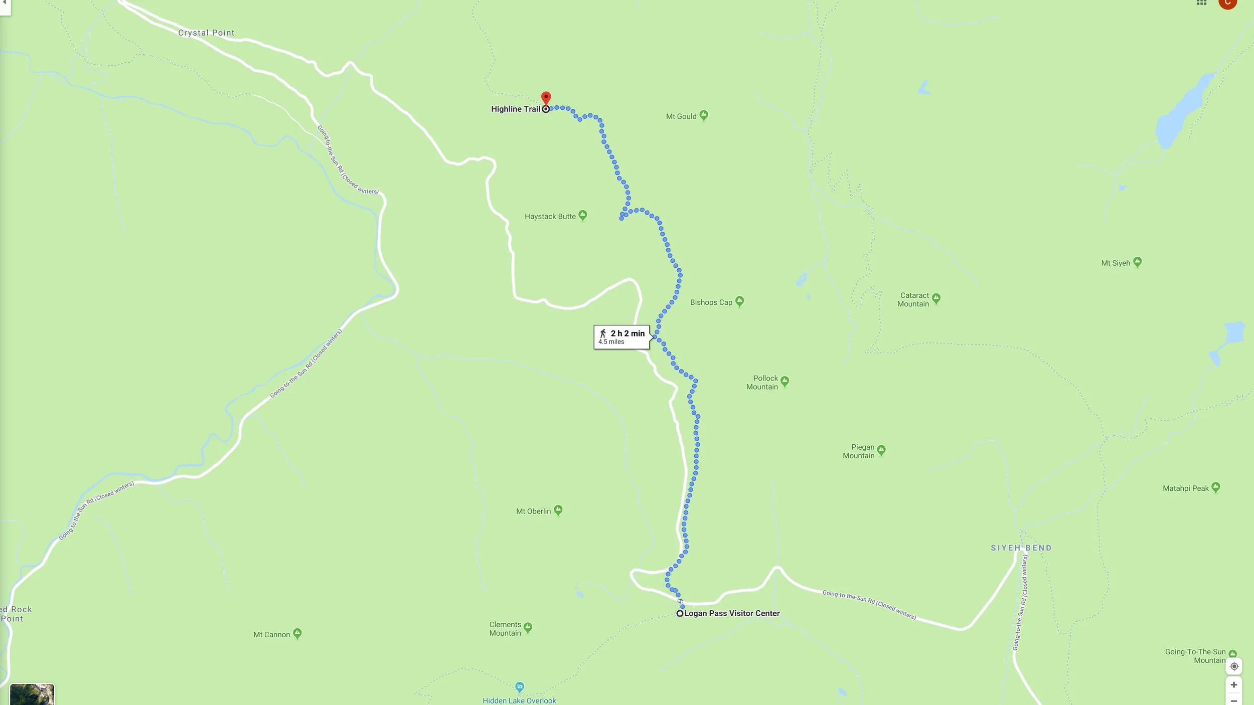 Highline Trail Map