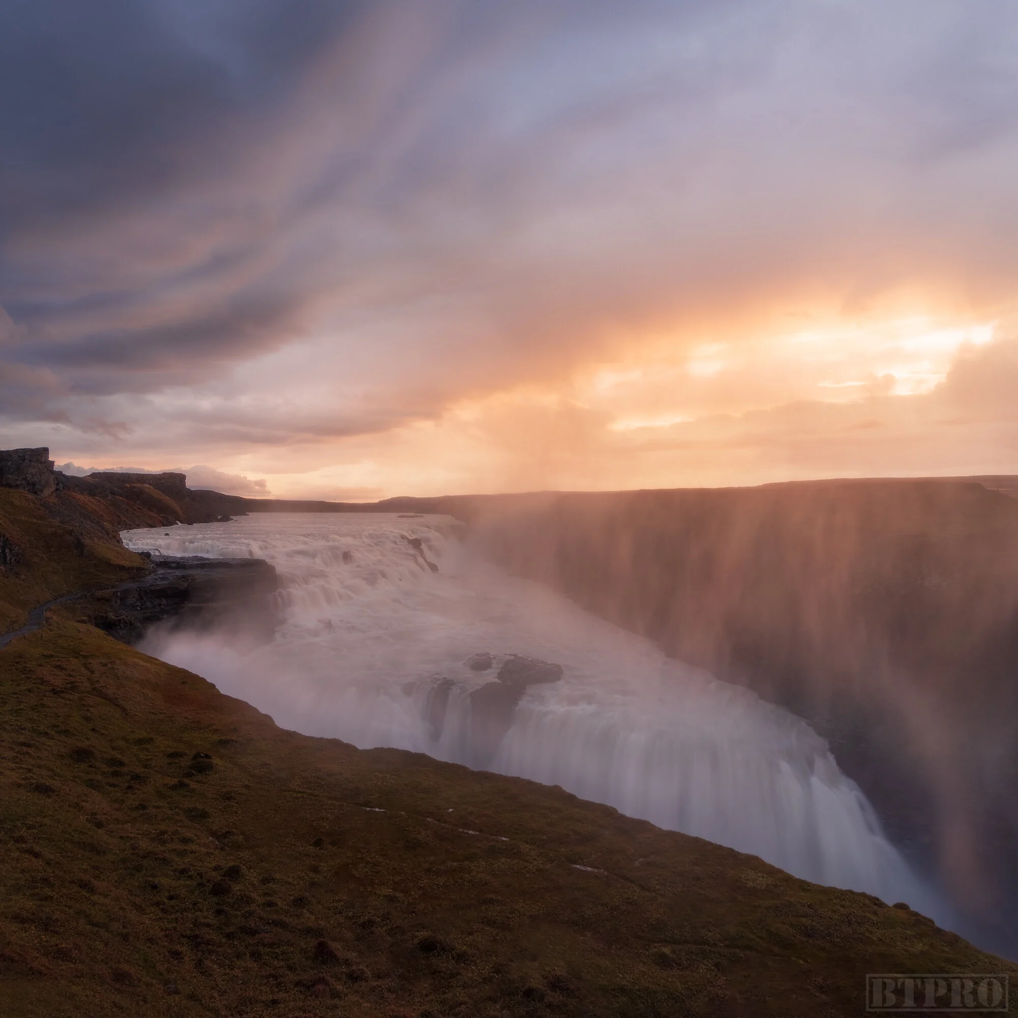 Sunrise at Gullfoss