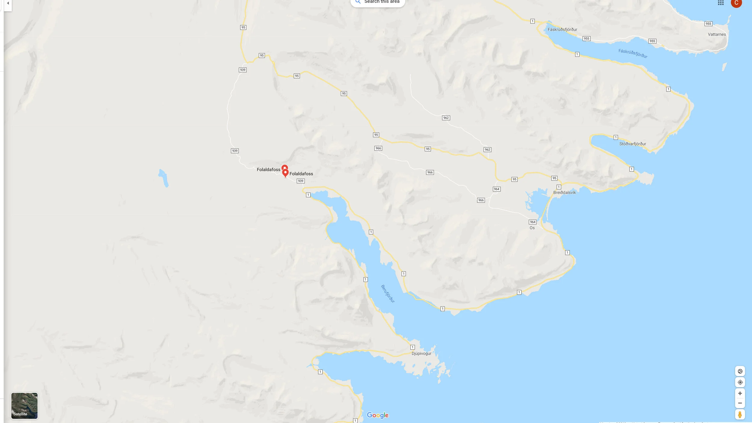 Folaldafoss Map