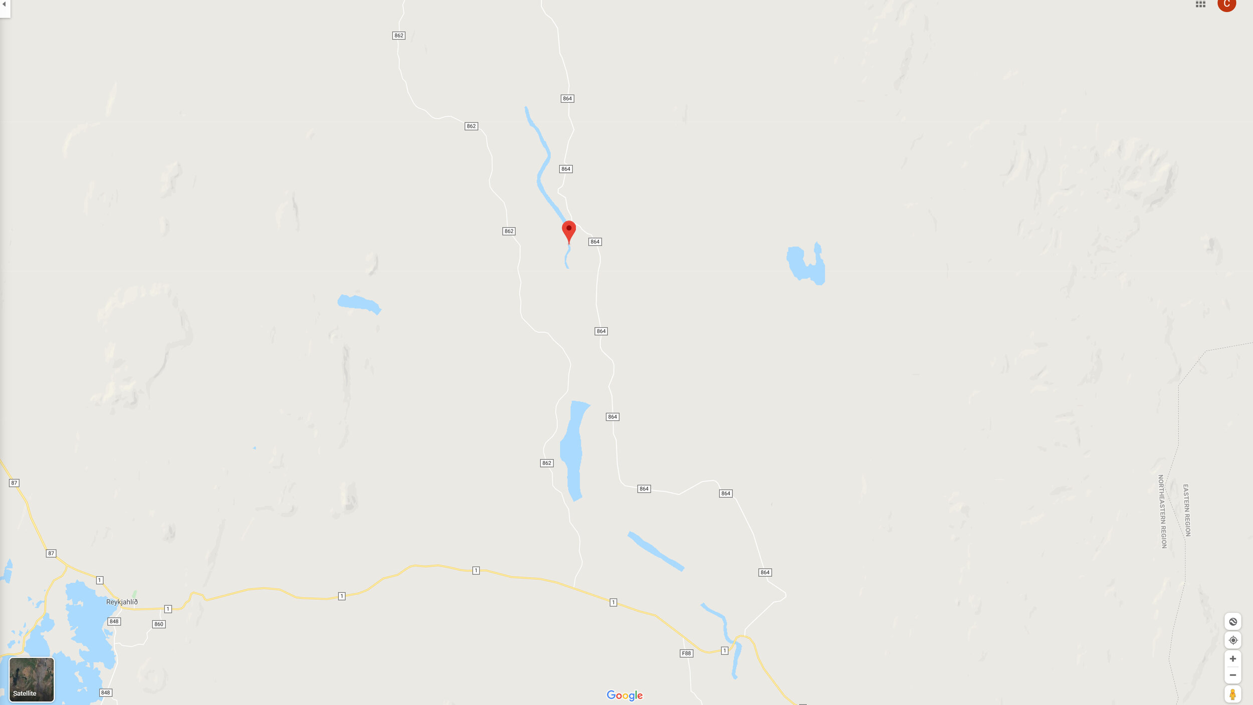 Dettifoss Map