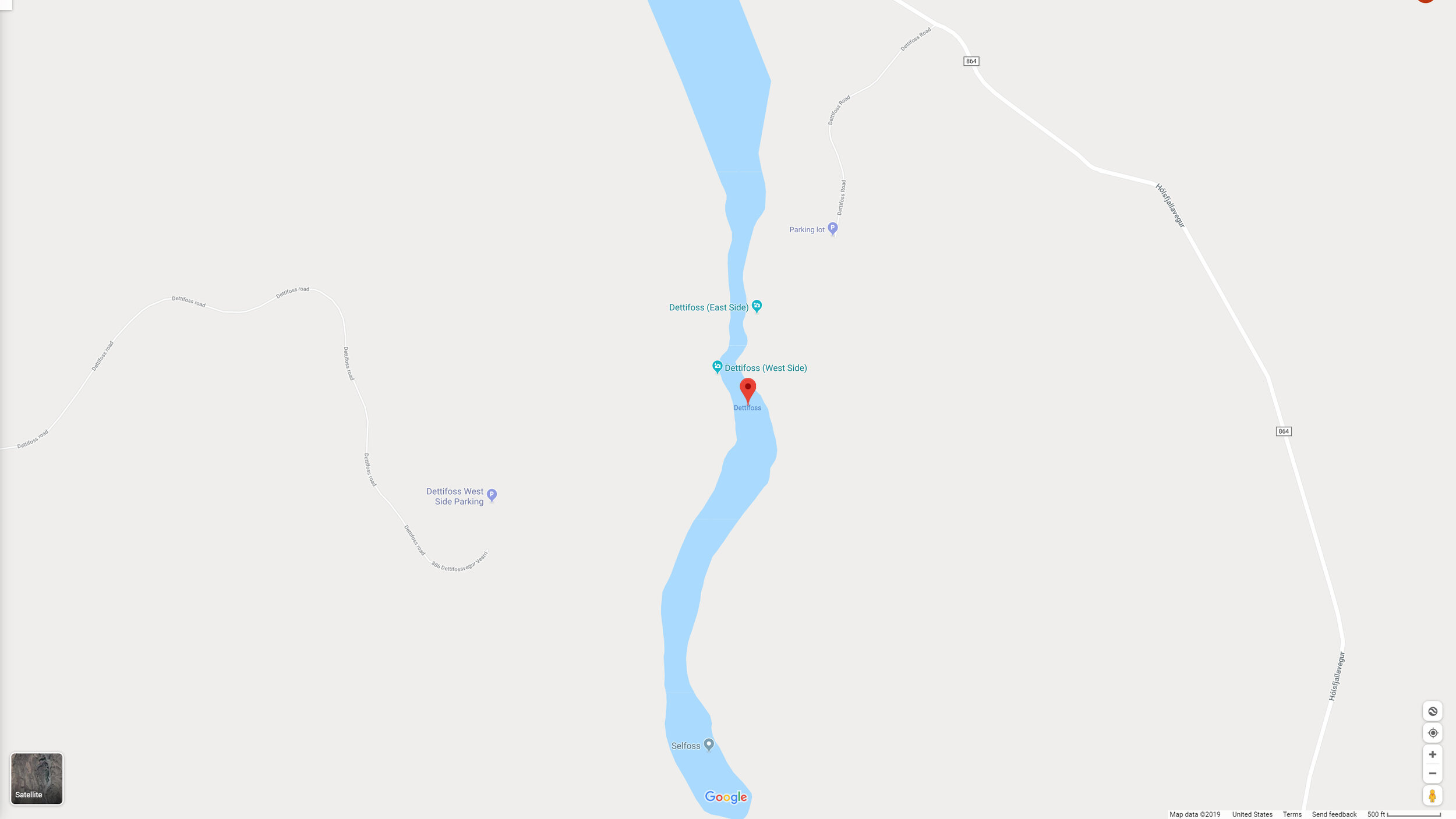 Dettifoss Map Close