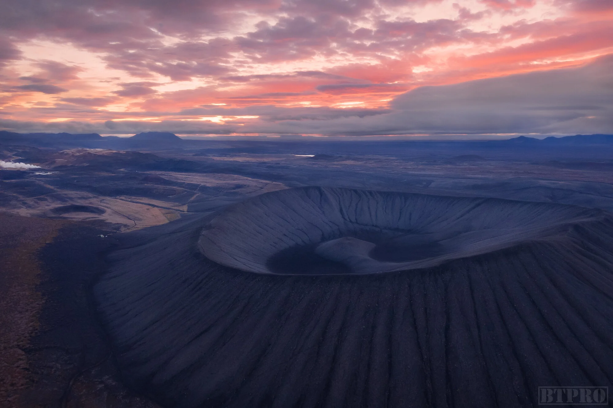 Hjerfjall Sunrise Drone Shot