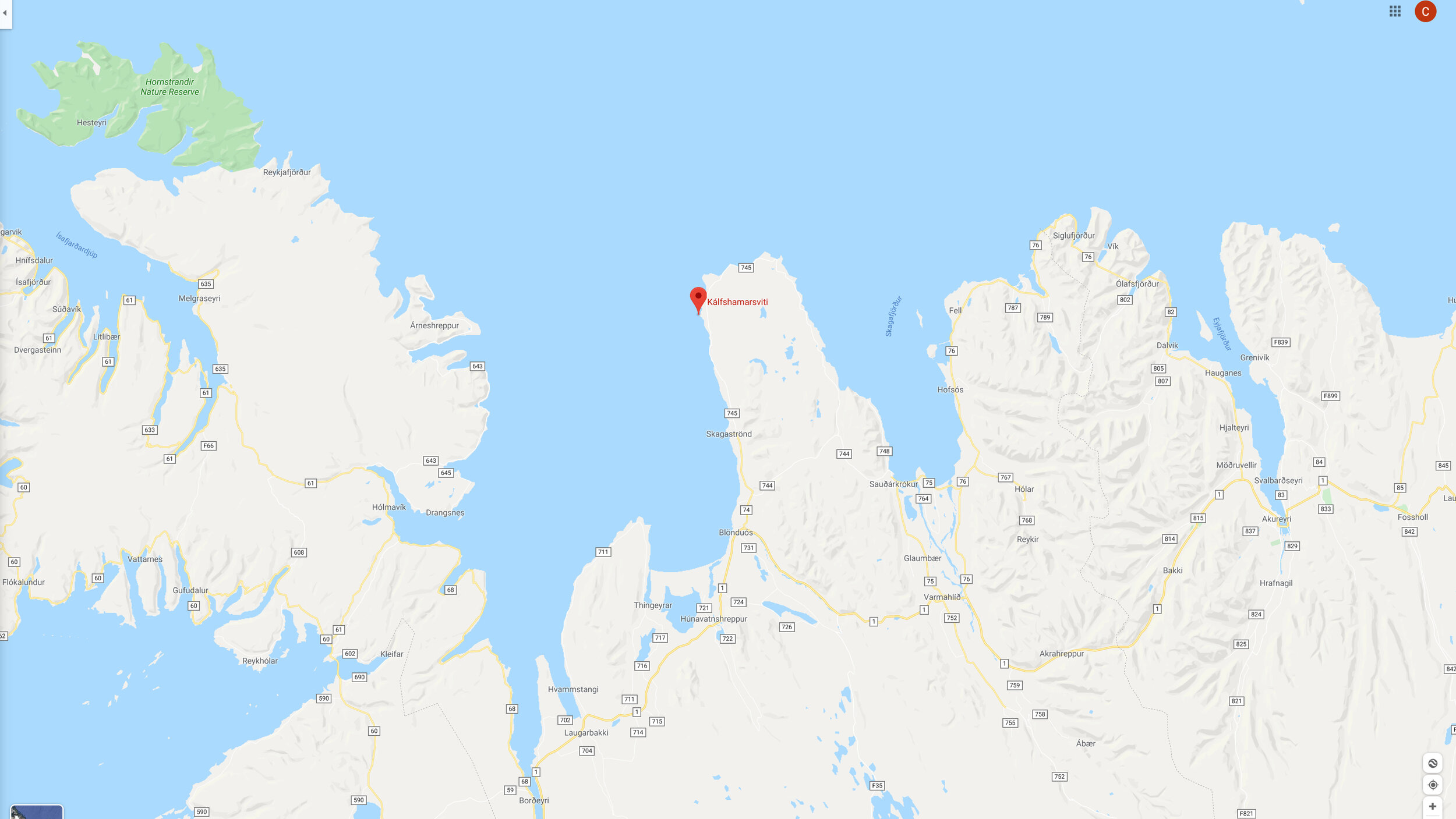 Kalfshamarsviti Map