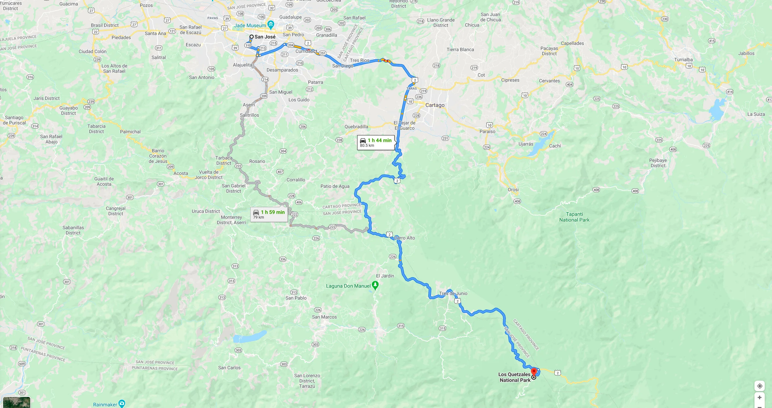 Los Quetzales Map