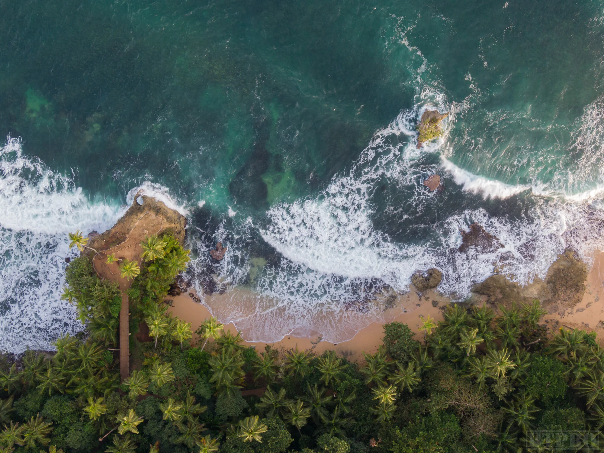 Birds Eye Shot of Beach in Manzanillo