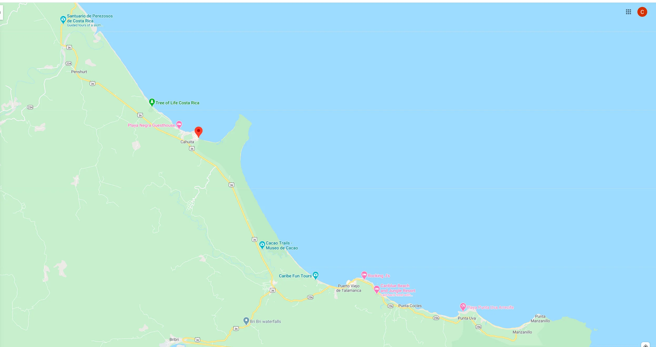 Cahuita Map