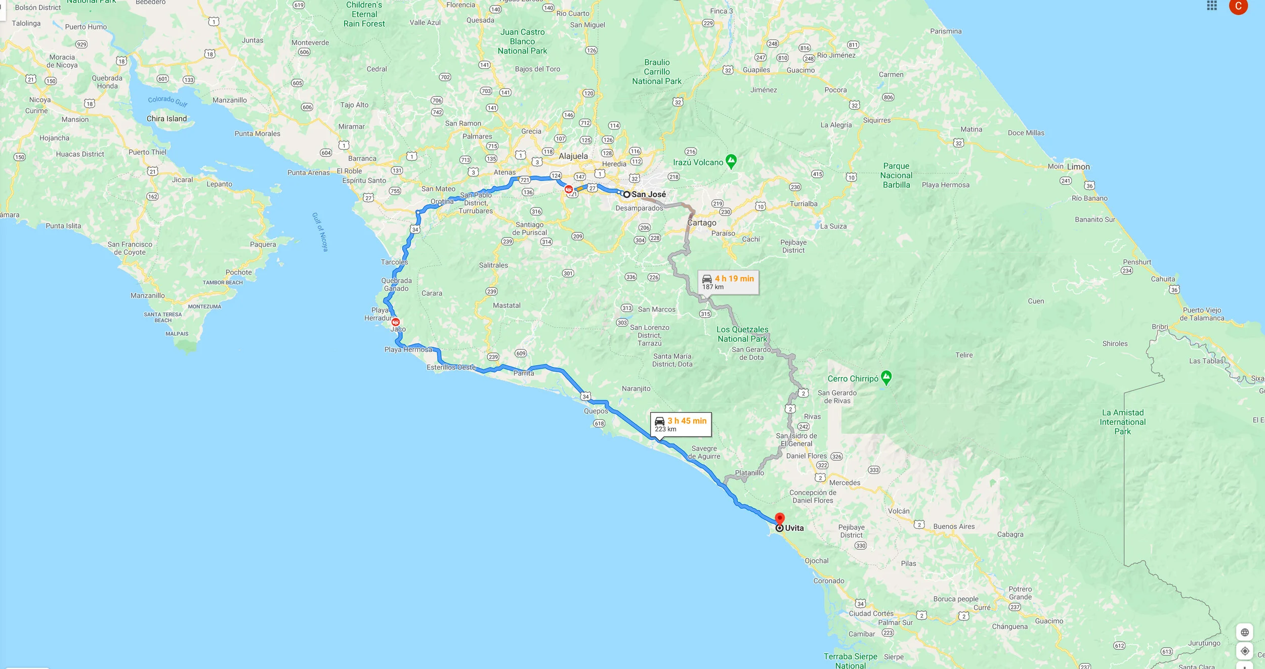 Uvita Map