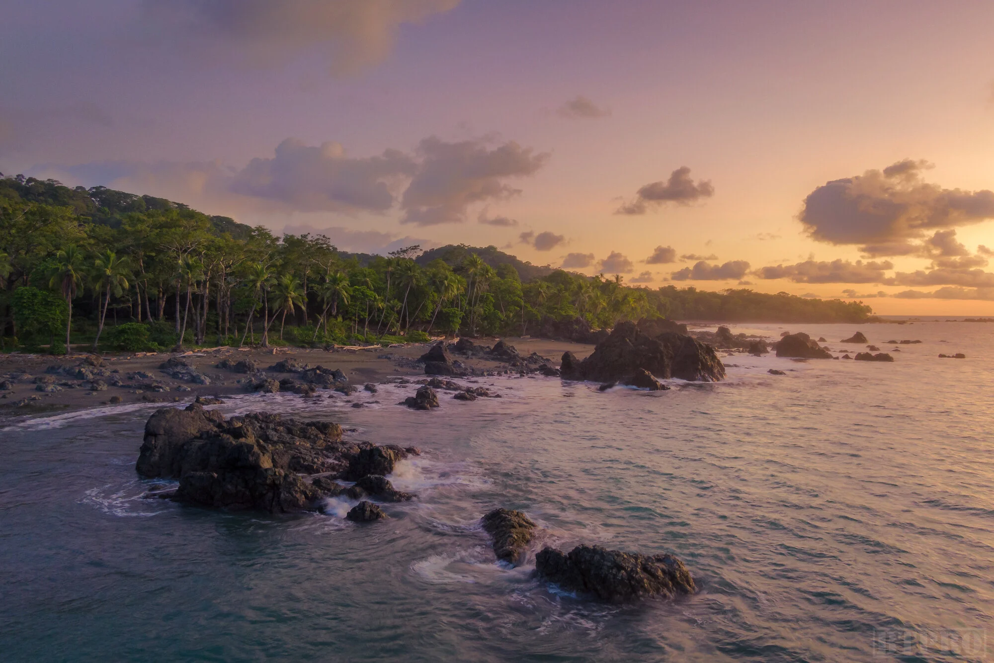 Sunset Drone Shot in Pavones